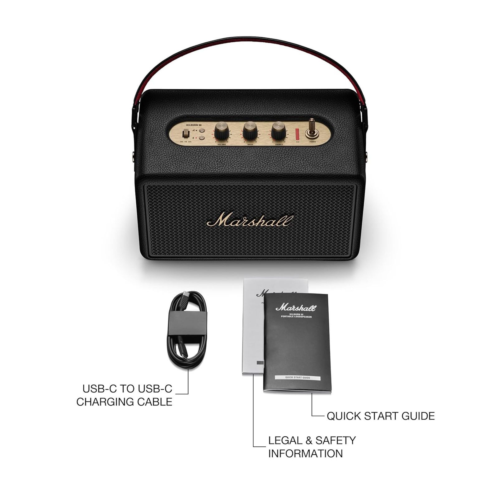Marshall Kilburn 3 Portable Bluetooth Speaker (IP54 Dust & Water Resistant, 360 Degree Sound, Stereo Channel, Black & Brass)_16