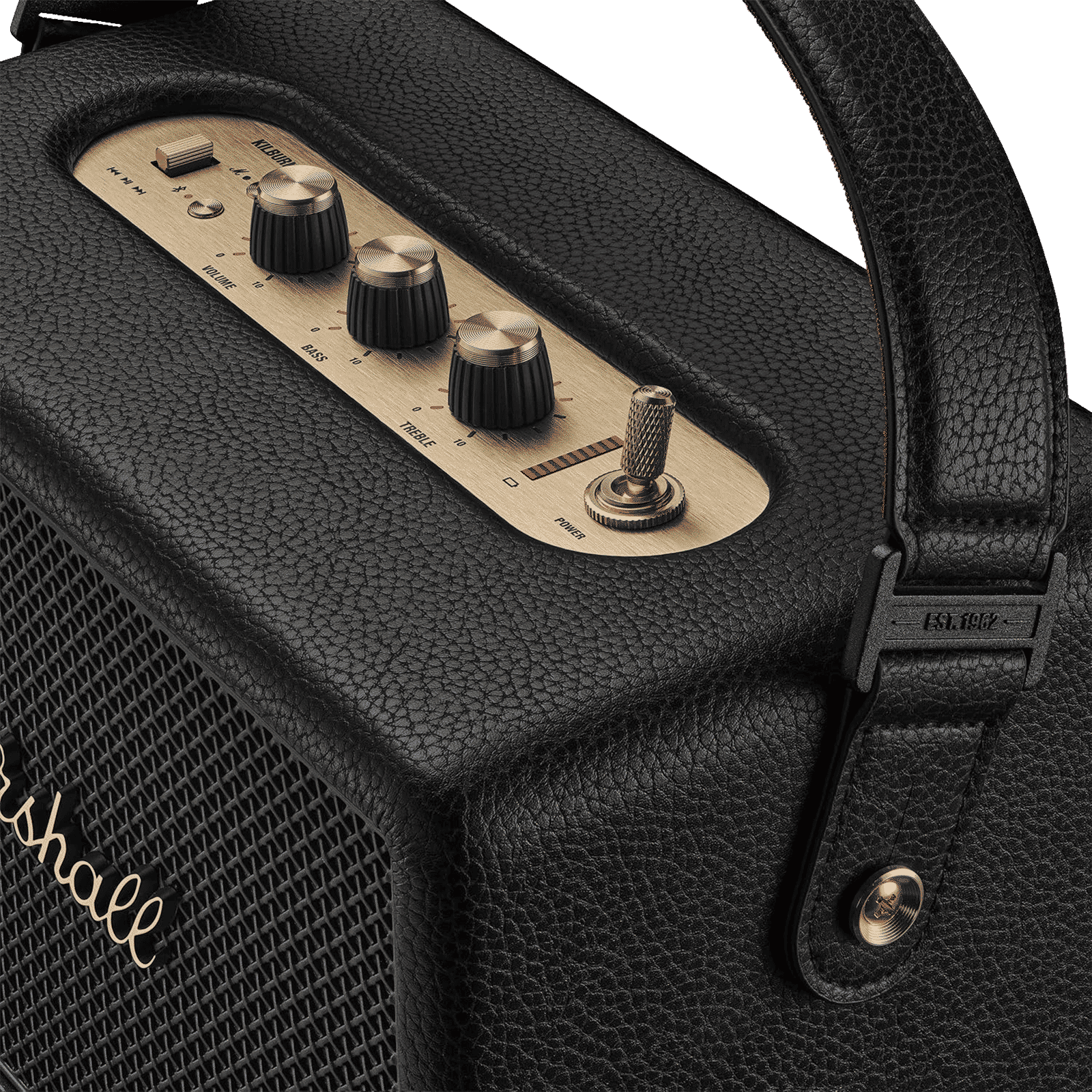Marshall Kilburn 3 Portable Bluetooth Speaker (IP54 Dust & Water Resistant, 360 Degree Sound, Stereo Channel, Black & Brass)_5