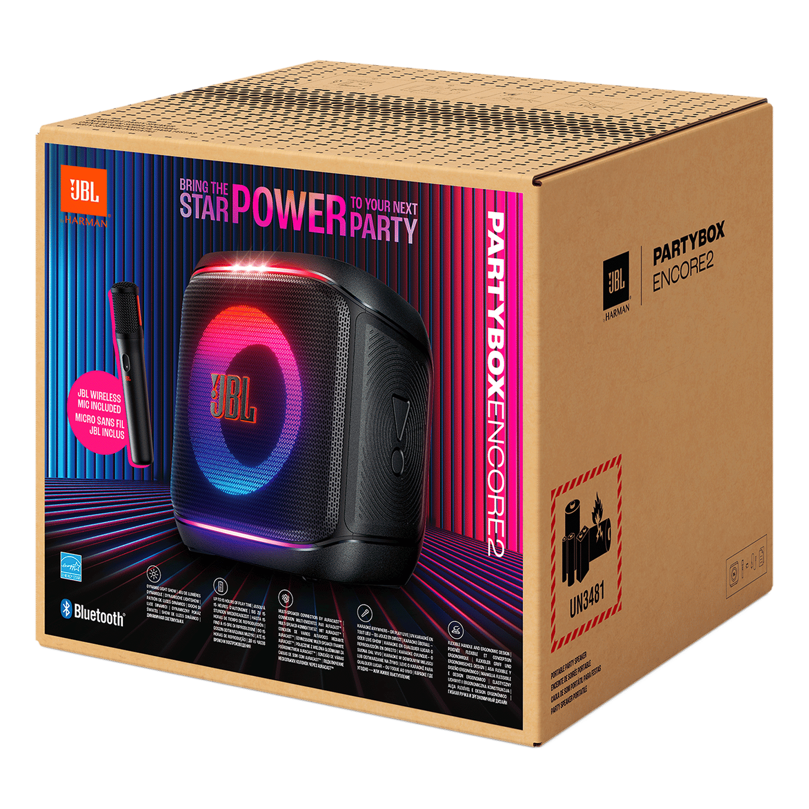 JBL PartyBox Encore 2 100W Bluetooth Party Speaker with Mic (Dynamic Lightshow, Stereo Channel, Black)_13