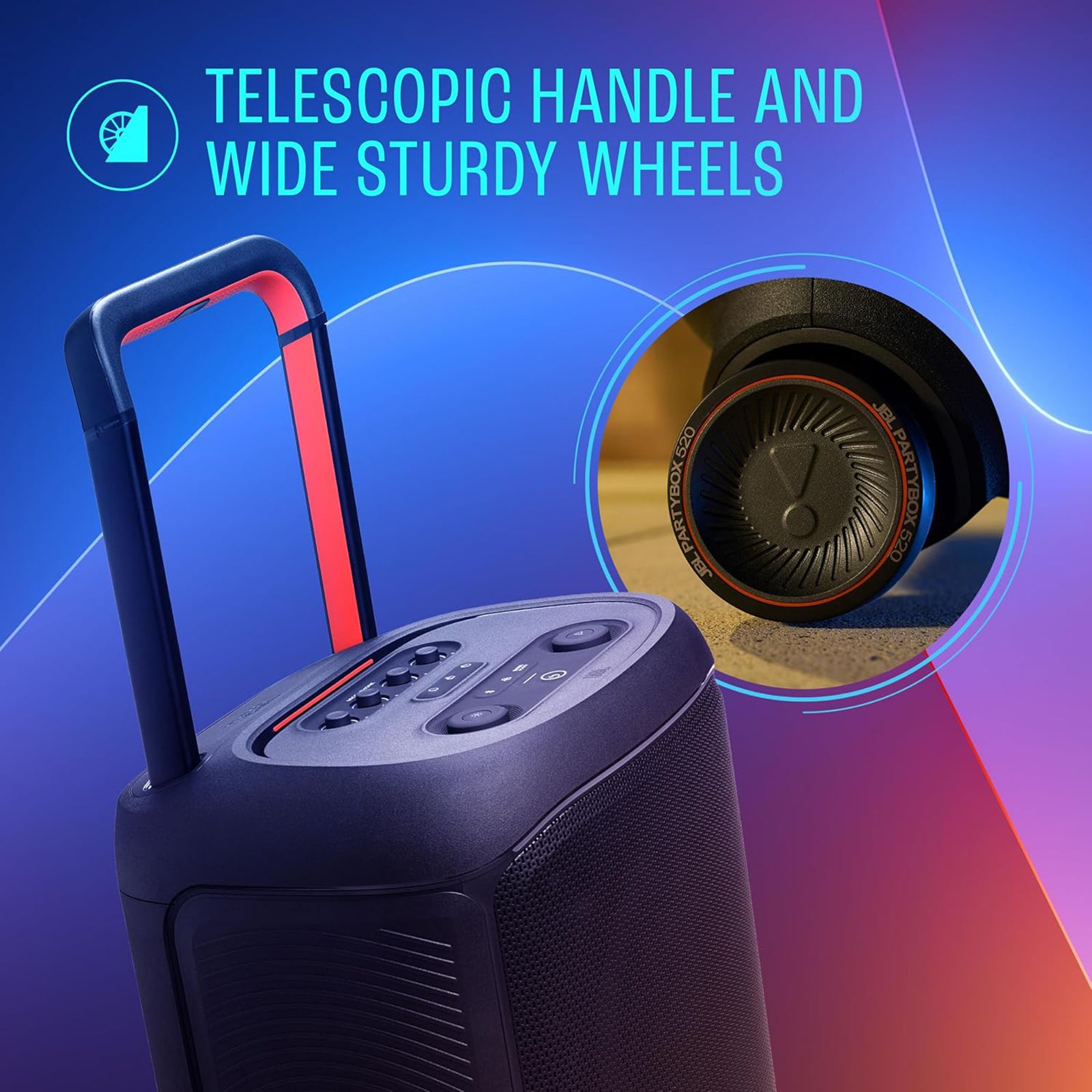 JBL PartyBox 520 400W Bluetooth Party Speaker (Multi-speaker Connection, Black) JBL PartyBox 520 400W Bluetooth Party Speaker (Multi-speaker Connection, Black)_16