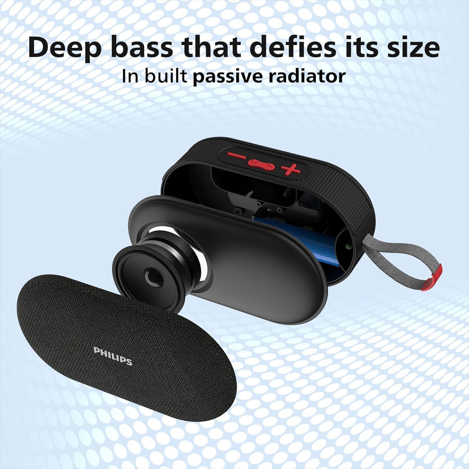 PHILIPS 12W Portable Bluetooth Speaker (IPX4 Water Resistance, RGB Light Modes, Mono Channel, Black)_7