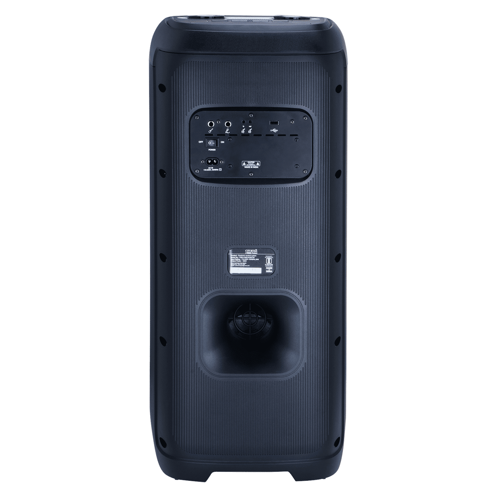 Croma 180W Party Speaker with Mic (Music Sync LED Light, 2.1 Channel, Black)_3