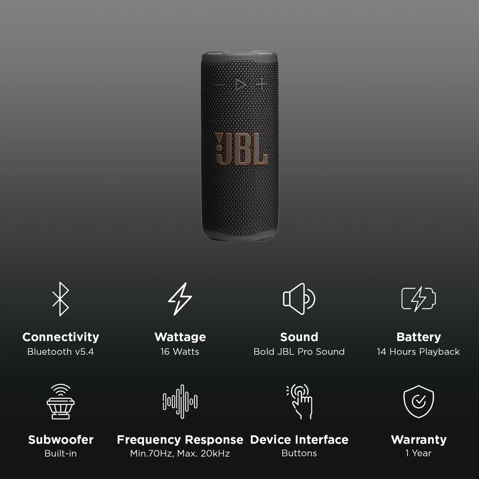 JBL Grip 16W Portable Bluetooth Speaker (IP68 Waterproof, AI Sound Boost, Black)_2
