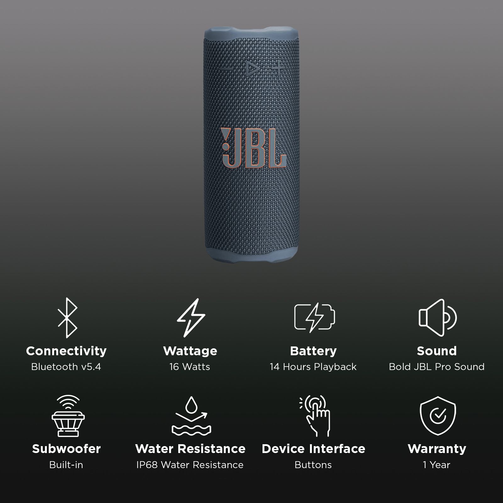 JBL Grip 16W Portable Bluetooth Speaker (IP68 Waterproof, AI Sound Boost, Blue) JBL Grip 16W Portable Bluetooth Speaker (IP68 Waterproof, AI Sound Boost, Blue)_3