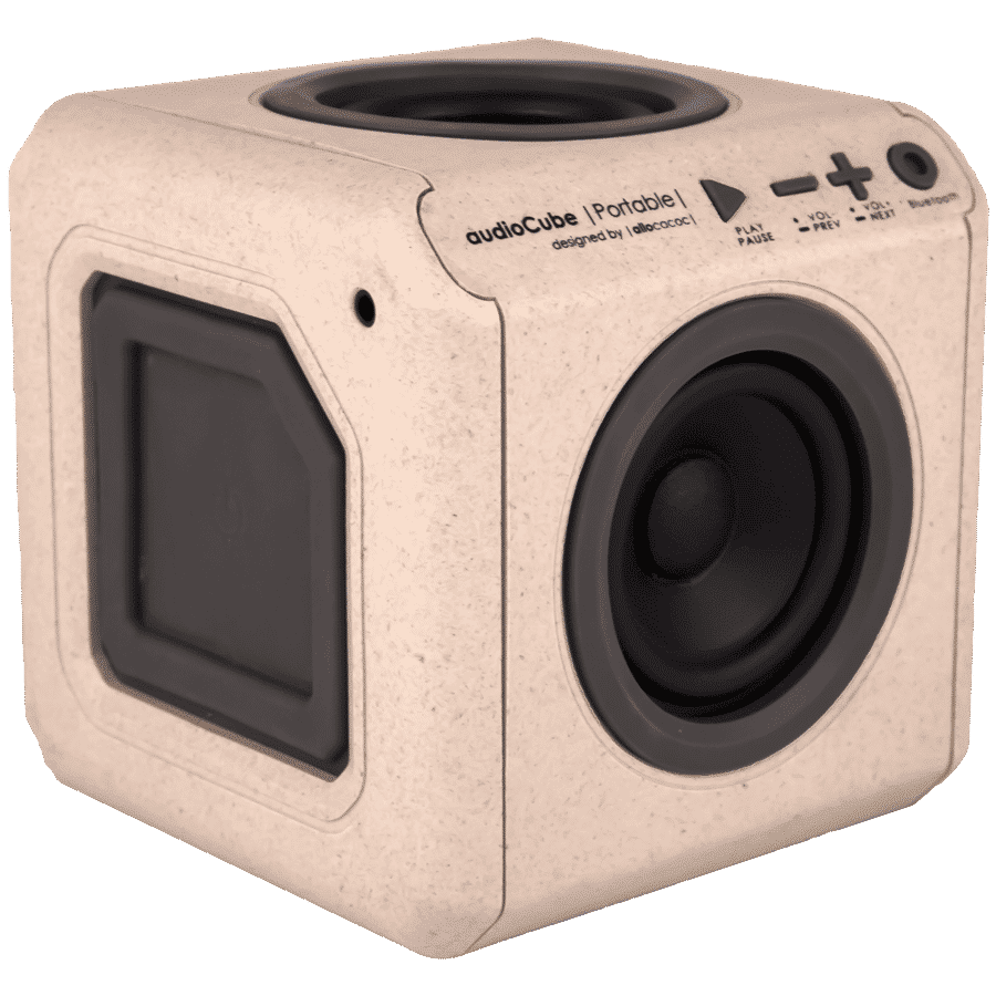 allocacoc Audiocube 30W Portable Bluetooth Speaker (Splash Resistant, Wood Brown)_1