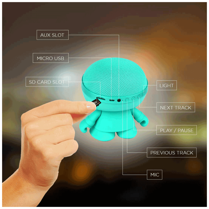 xoopar Boy 10W Portable Bluetooth Speaker (8 Hours Playback Time, Stereo Channel, Mint) xoopar Boy 10W Portable Bluetooth Speaker (8 Hours Playback Time, Stereo Channel, Mint)_4