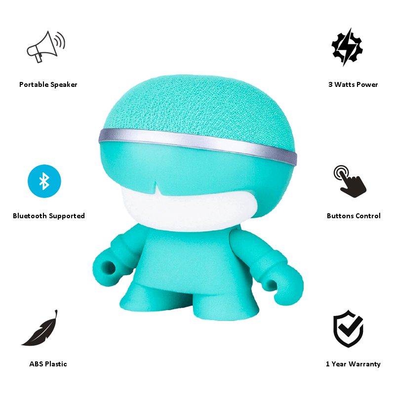 xoopar X3 Boy Mini 3W Portable Bluetooth Speaker (Rubber Finish Vinyl Body, Mono Channel, Mint) xoopar X3 Boy Mini 3W Portable Bluetooth Speaker (Rubber Finish Vinyl Body, Mono Channel, Mint)_3