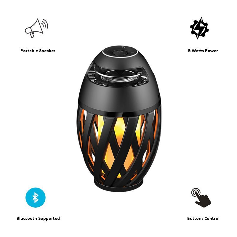 iGear Nightingale 5W Portable Bluetooth Speaker (IP65 Waterproof, Flickering LED Lights, Mono Channel, Black)_3