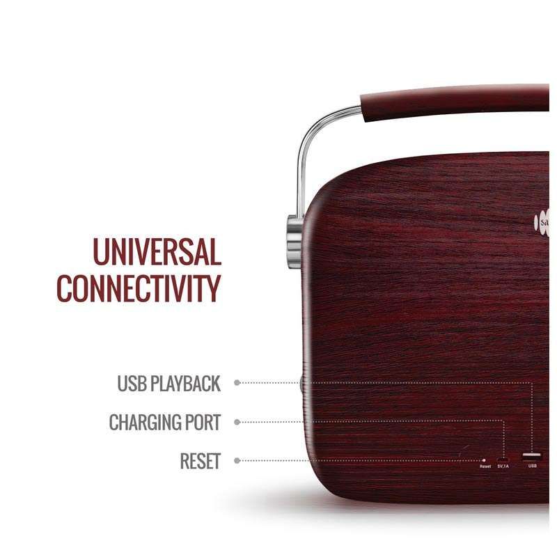 SAREGAMA Carvaan 6W Portable Bluetooth Speaker (5 Hours Playtime, Cherrywood Red)_5