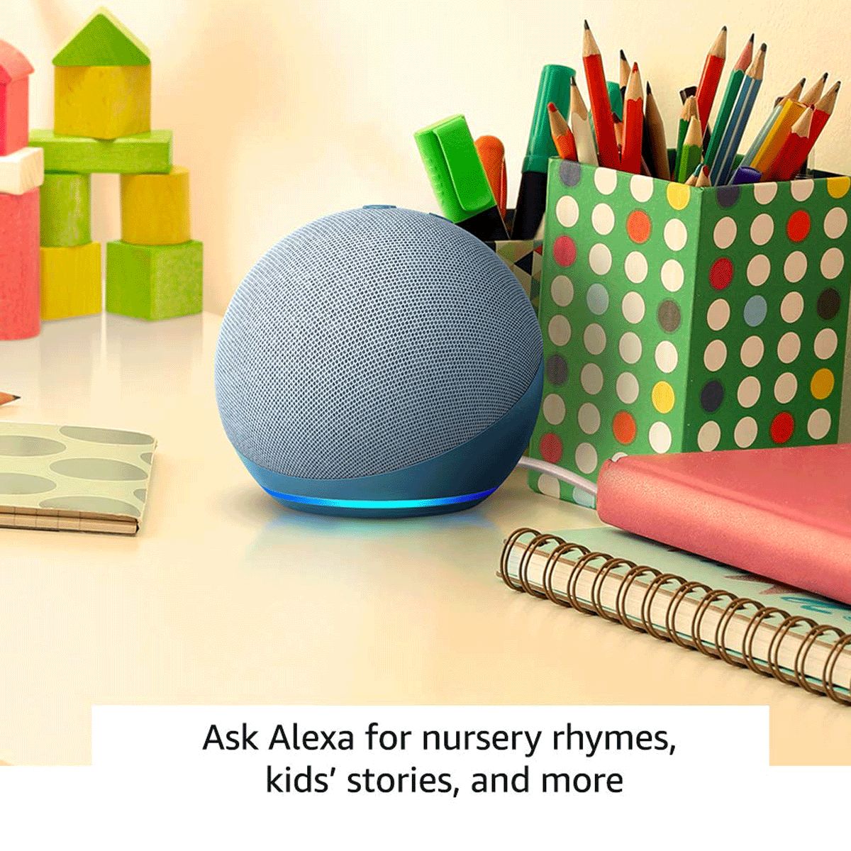 amazon Echo Dot 4th Gen Alexa Built-in Smart Speaker (Powerful Bass, B084KSRFXJ, Blue)_5