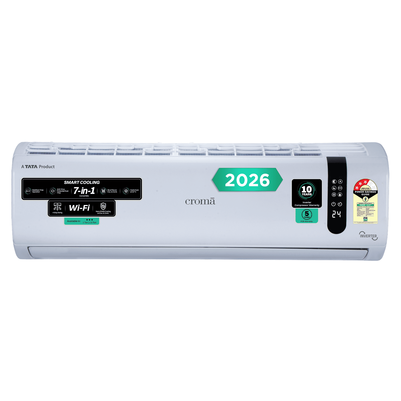 Croma 7 in 1 Convertible 1.5 Ton 3 Star Inverter Split Smart AC with Wi-Fi Enabled (2026 Model, Copper Condenser, CRLAS18IND170211)_1