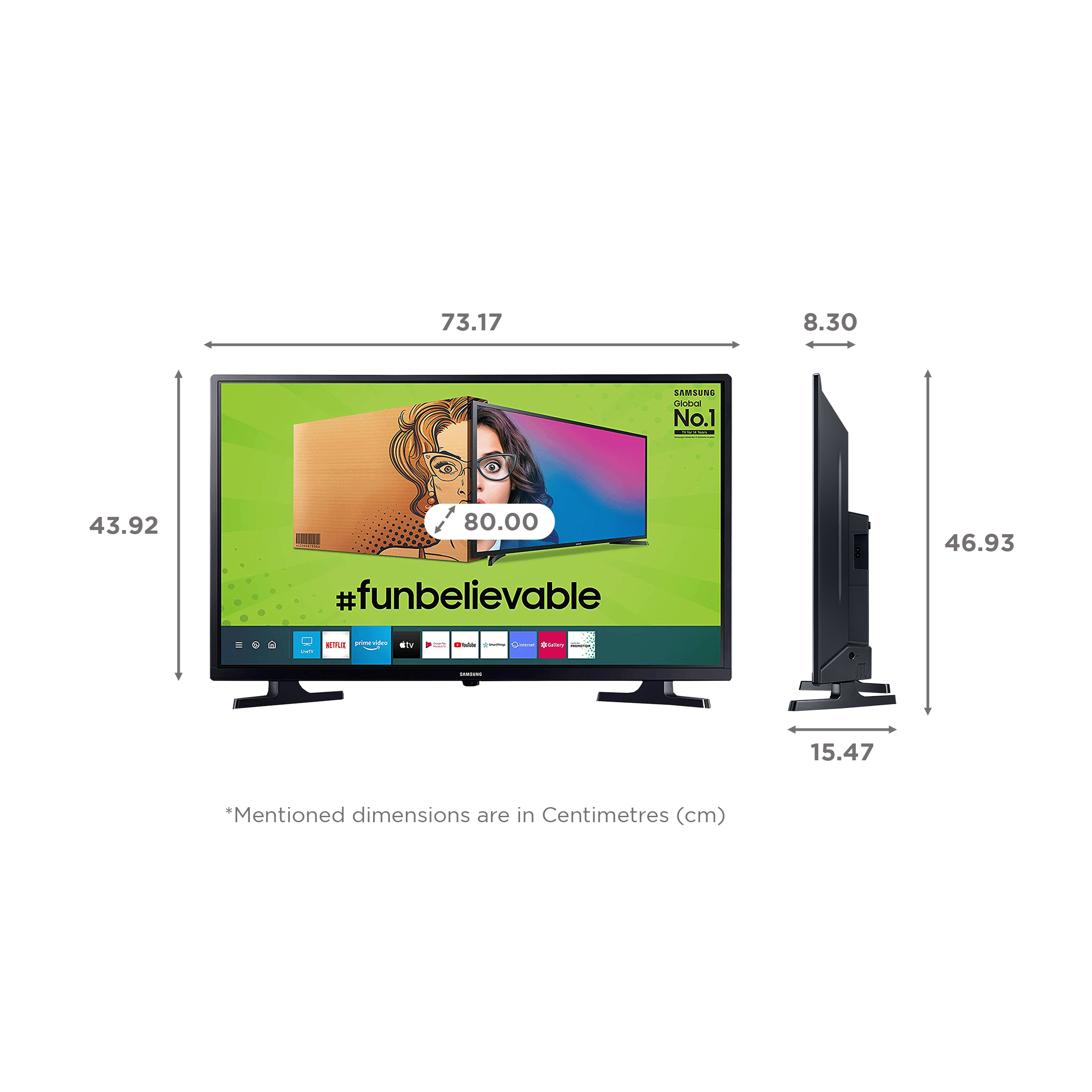 SAMSUNG Series 4 80 cm (32 inch) HD Ready LED Smart Tizen TV with Hyper Real Picture Engine_2