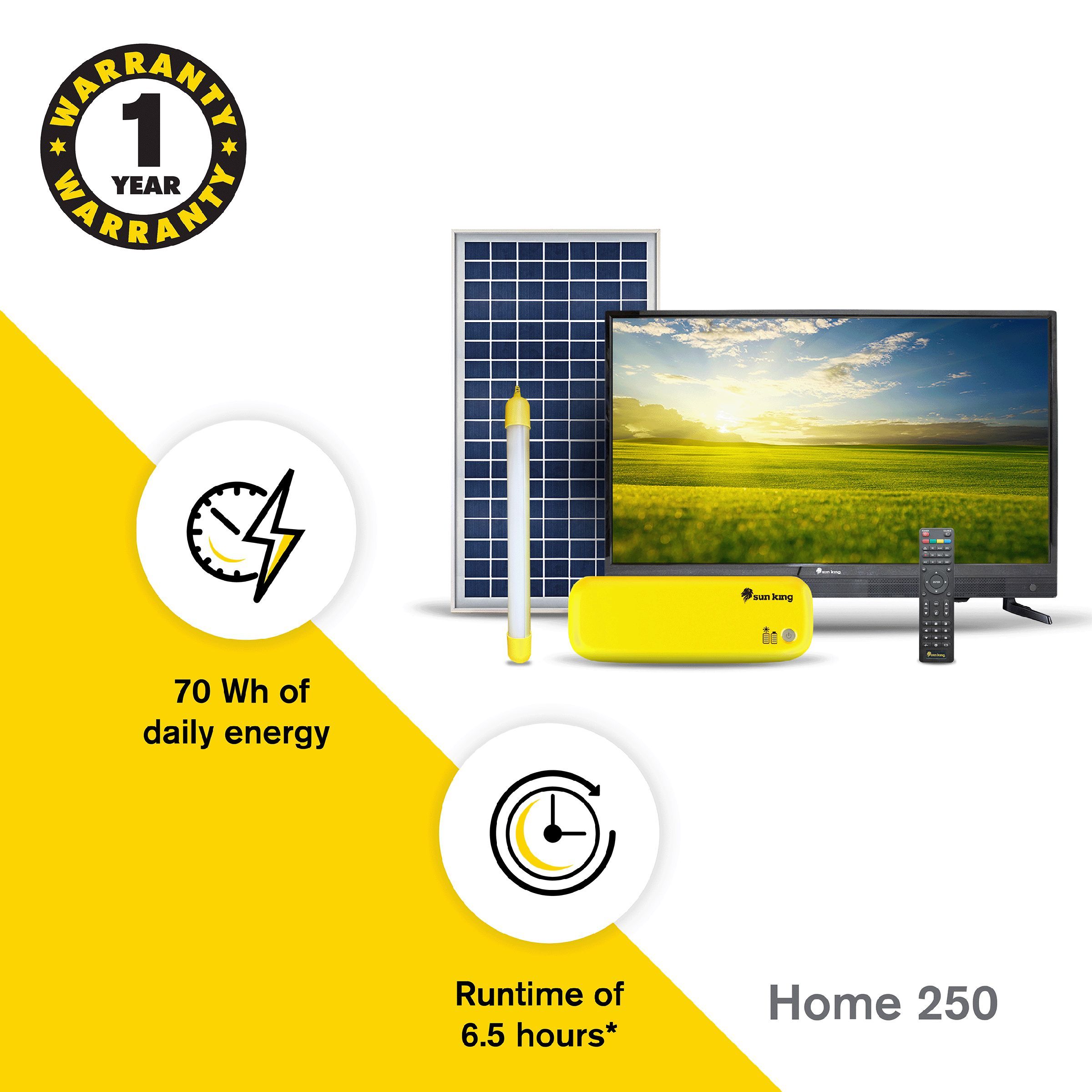sun king Home 250 81 cm (32 inch) HD Ready LED TV with Solar Powered Control Unit and Tubelight_5