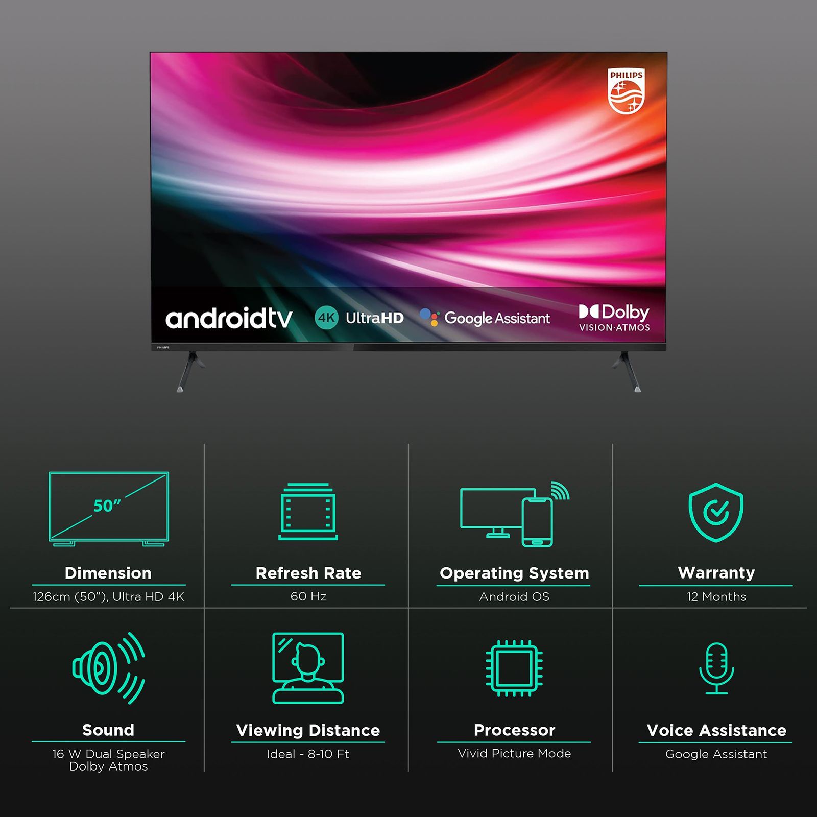 PHILIPS 8200 Series 126 cm (50 inch) 4K Ultra HD LED Android TV with Google Assistant (2021 model)_2