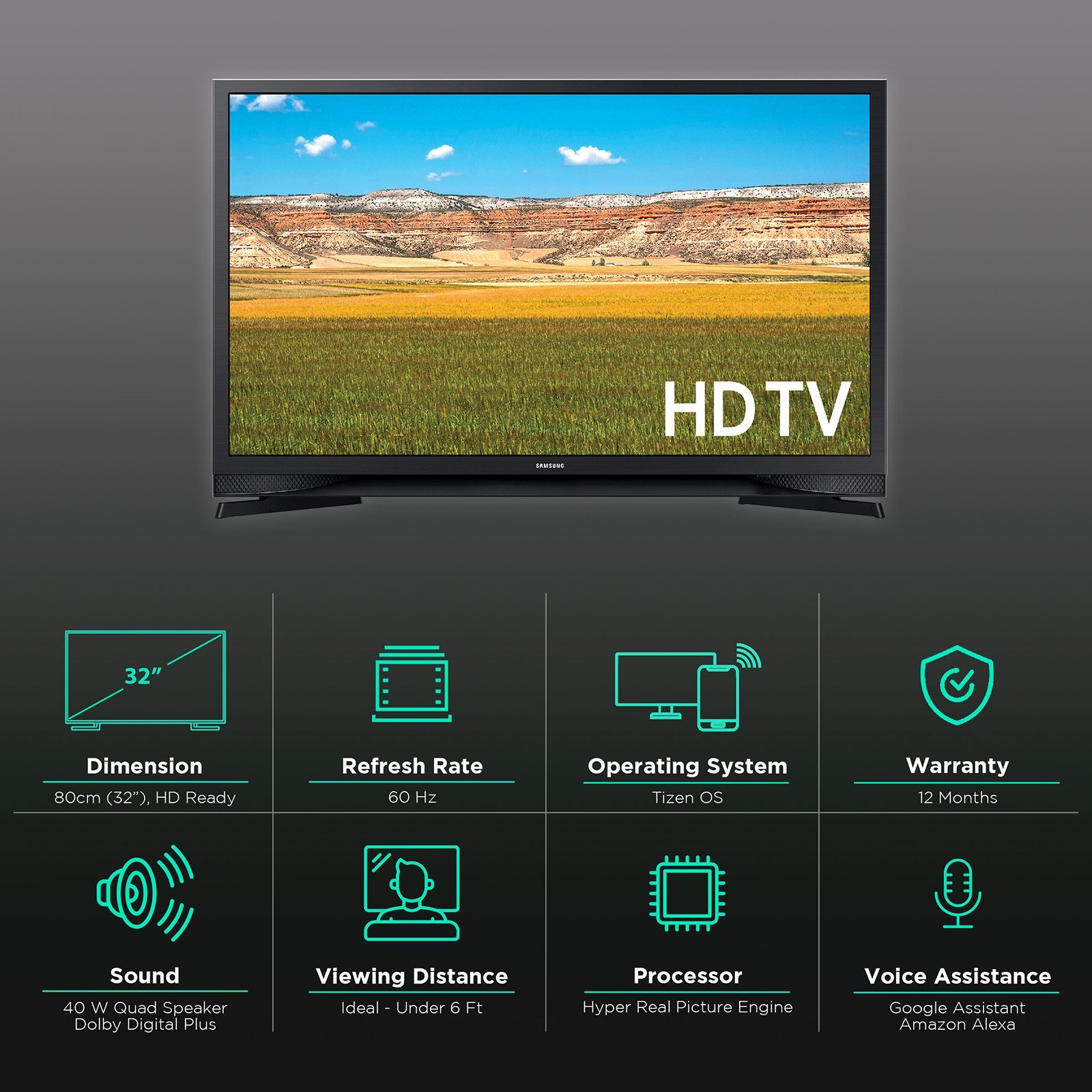 SAMSUNG Series 4 80 cm (32 inch) HD Ready LED Tizen Smart TV with Alexa Compatibility_3