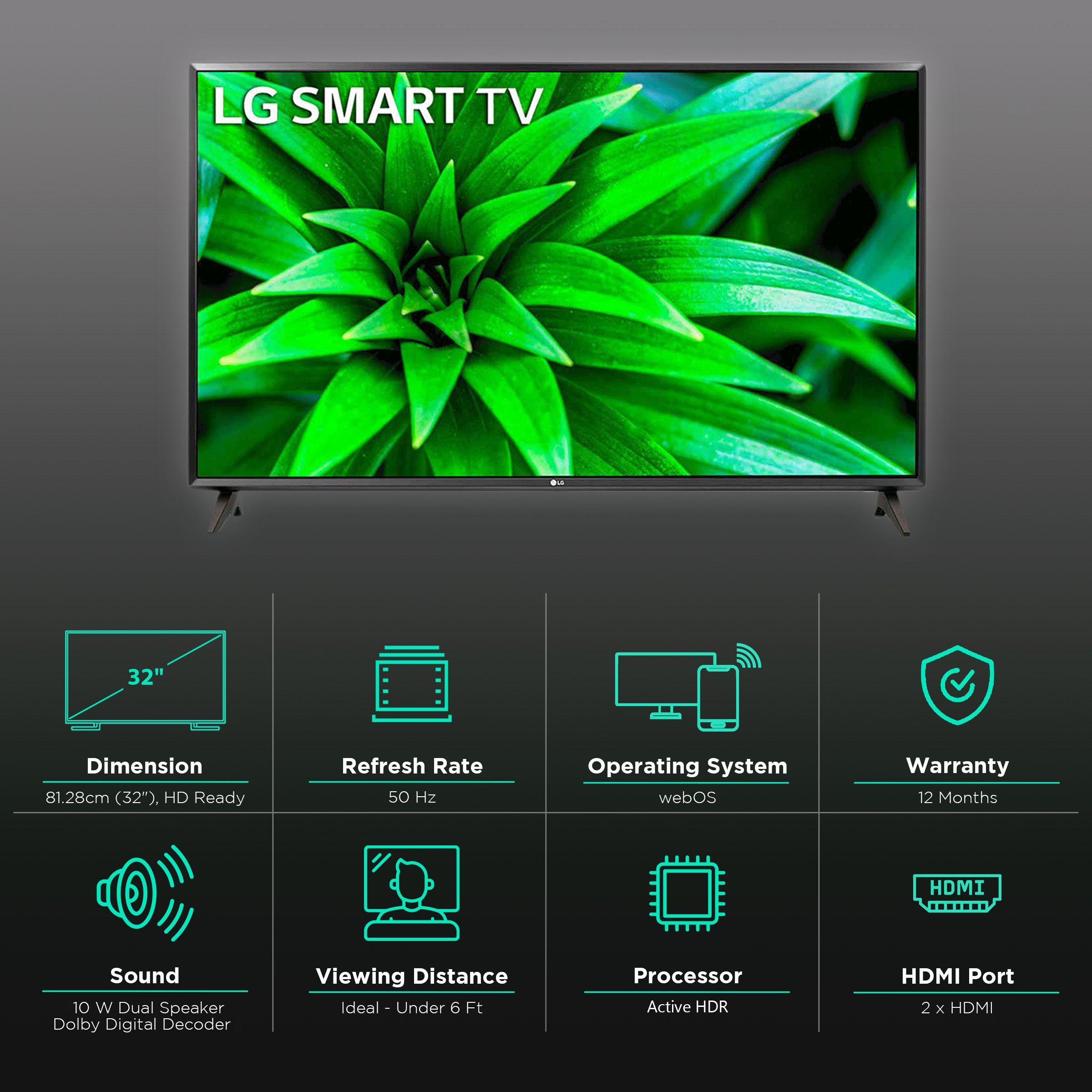 LG LM56 81.28 cm (32 inch) HD Ready LED Smart WebOS TV with Down Firing Speaker_3