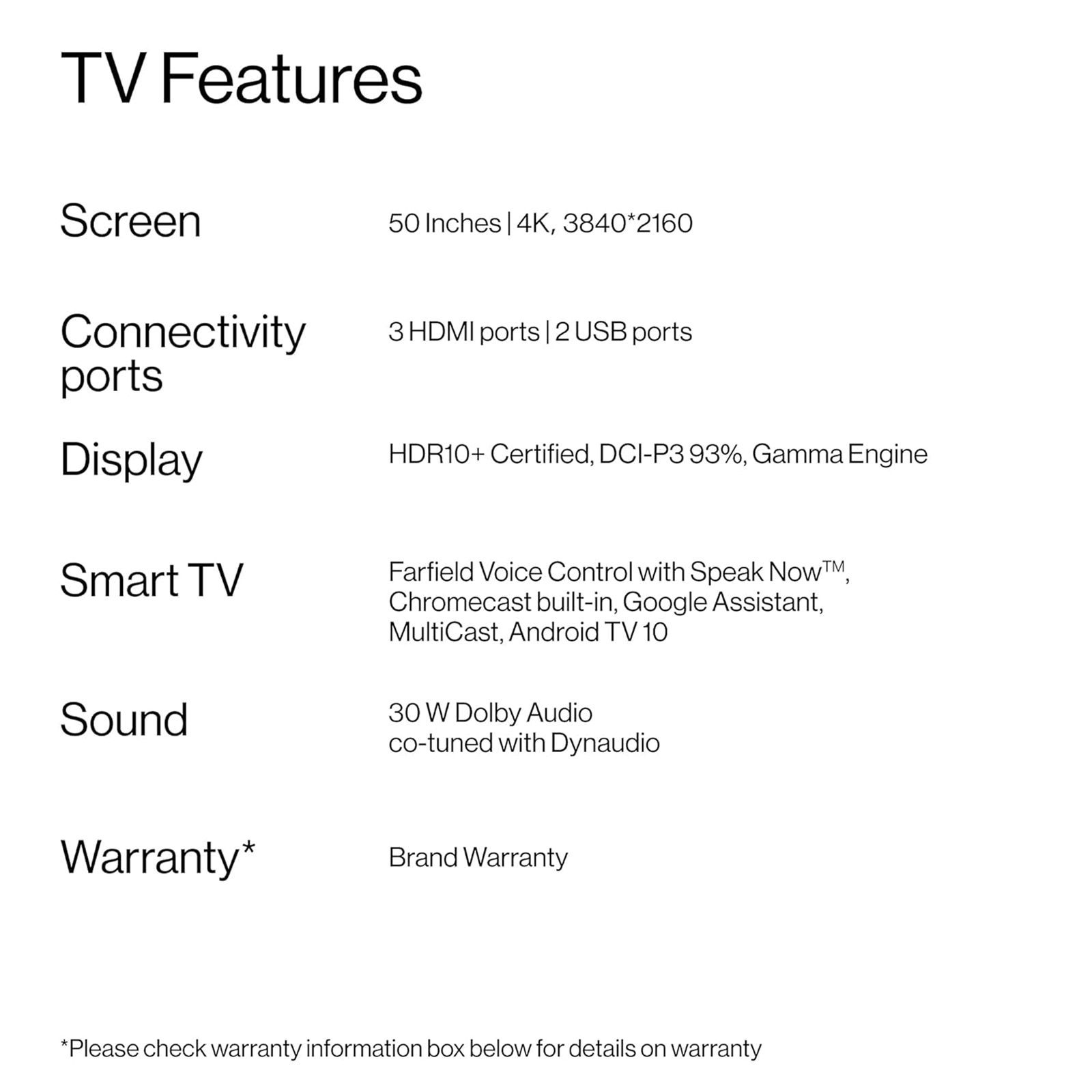 OnePlus U Series 126 cm (50 inch) 4K Ultra HD LED Android TV with Built-in Google Assistant (2021 model) OnePlus U Series 126 cm (50 inch) 4K Ultra HD LED Android TV with Built-in Google Assistant (2021 model)_11
