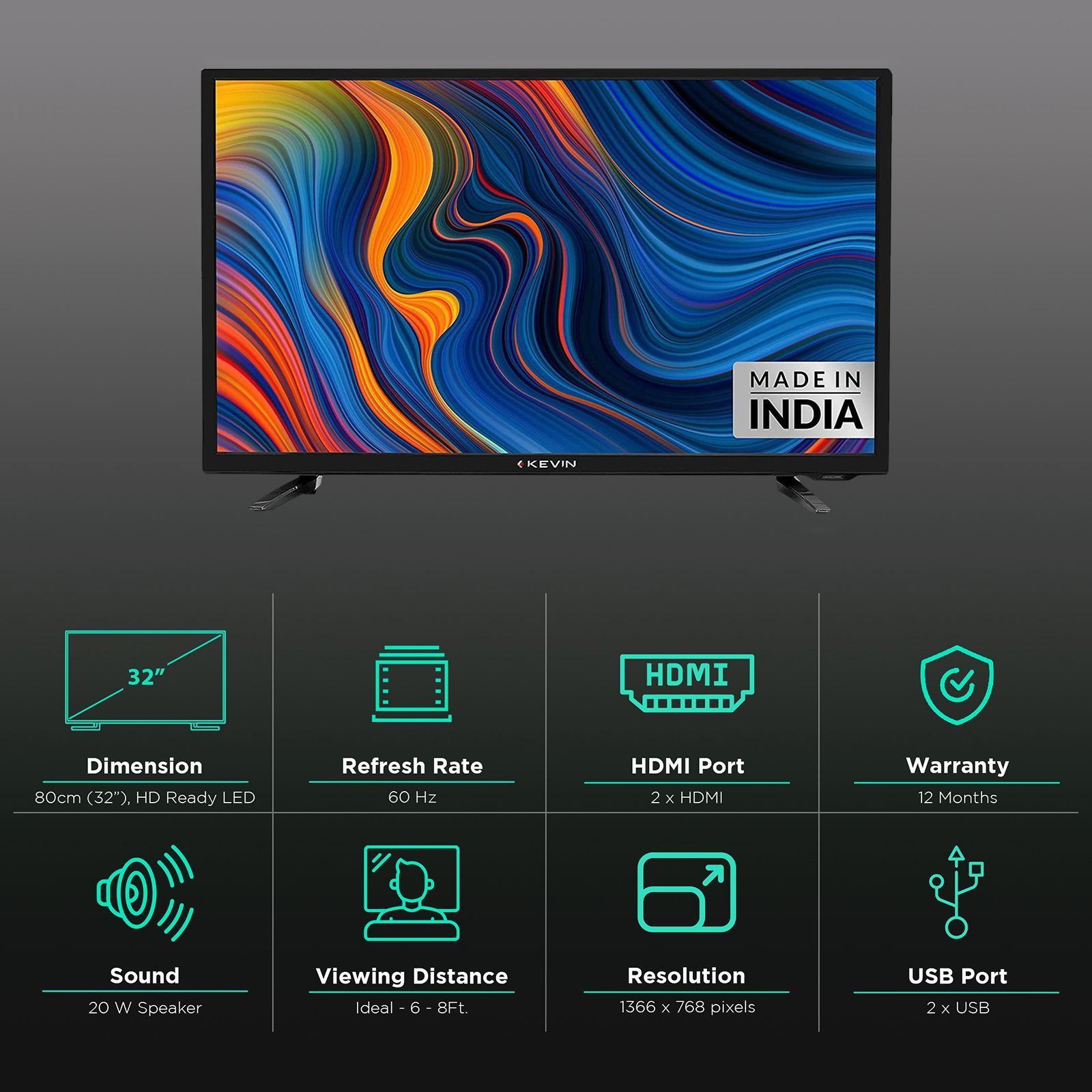 Kevin 32 Series 80 cm (32 inch) HD Ready LED TV with Advanced HRDD Technology (2021 model) Kevin 32 Series 80 cm (32 inch) HD Ready LED TV with Advanced HRDD Technology (2021 model)_3