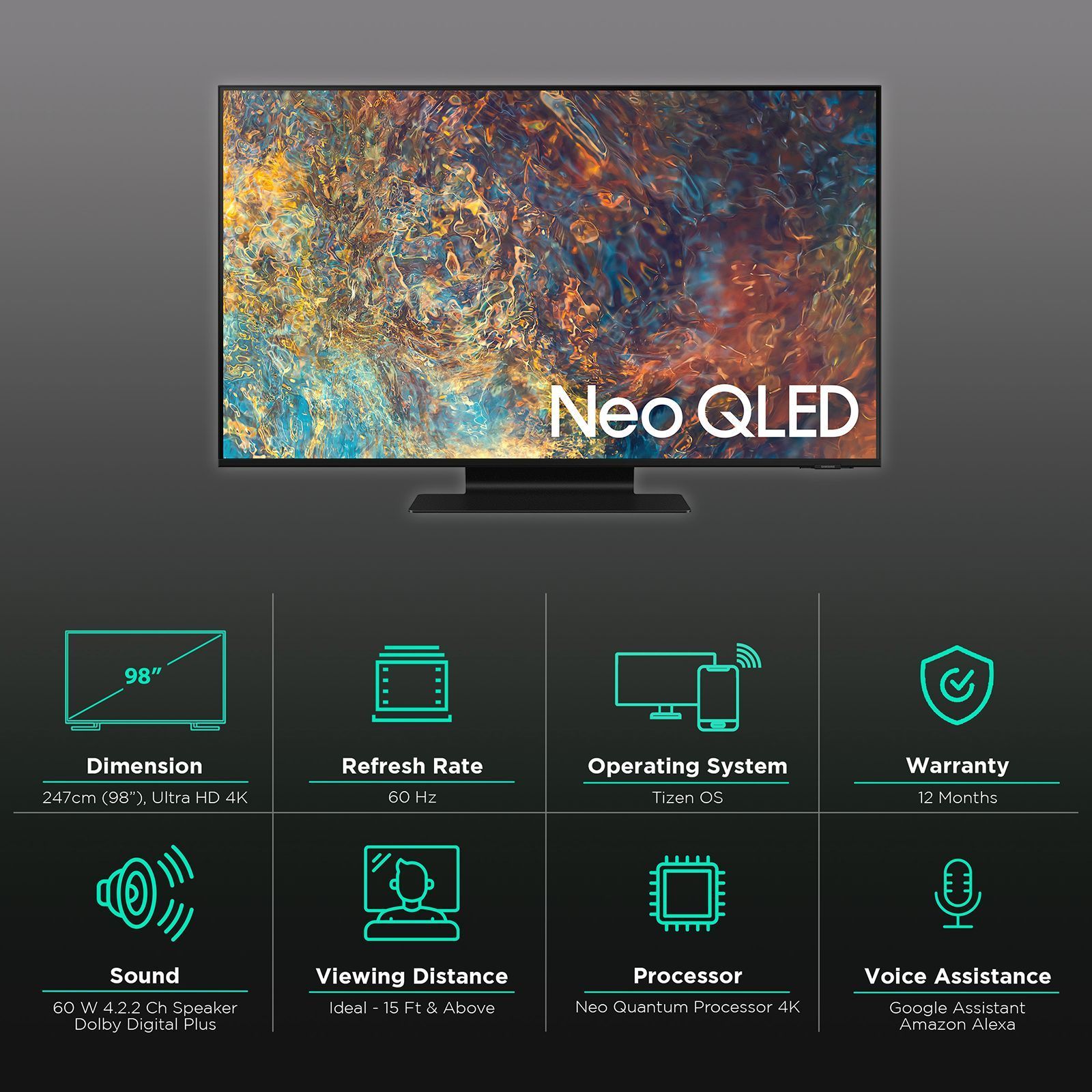 SAMSUNG Series 9 247 cm (98 inch) QLED 4K Ultra HD Tizen TV with Alexa Compatibility_3