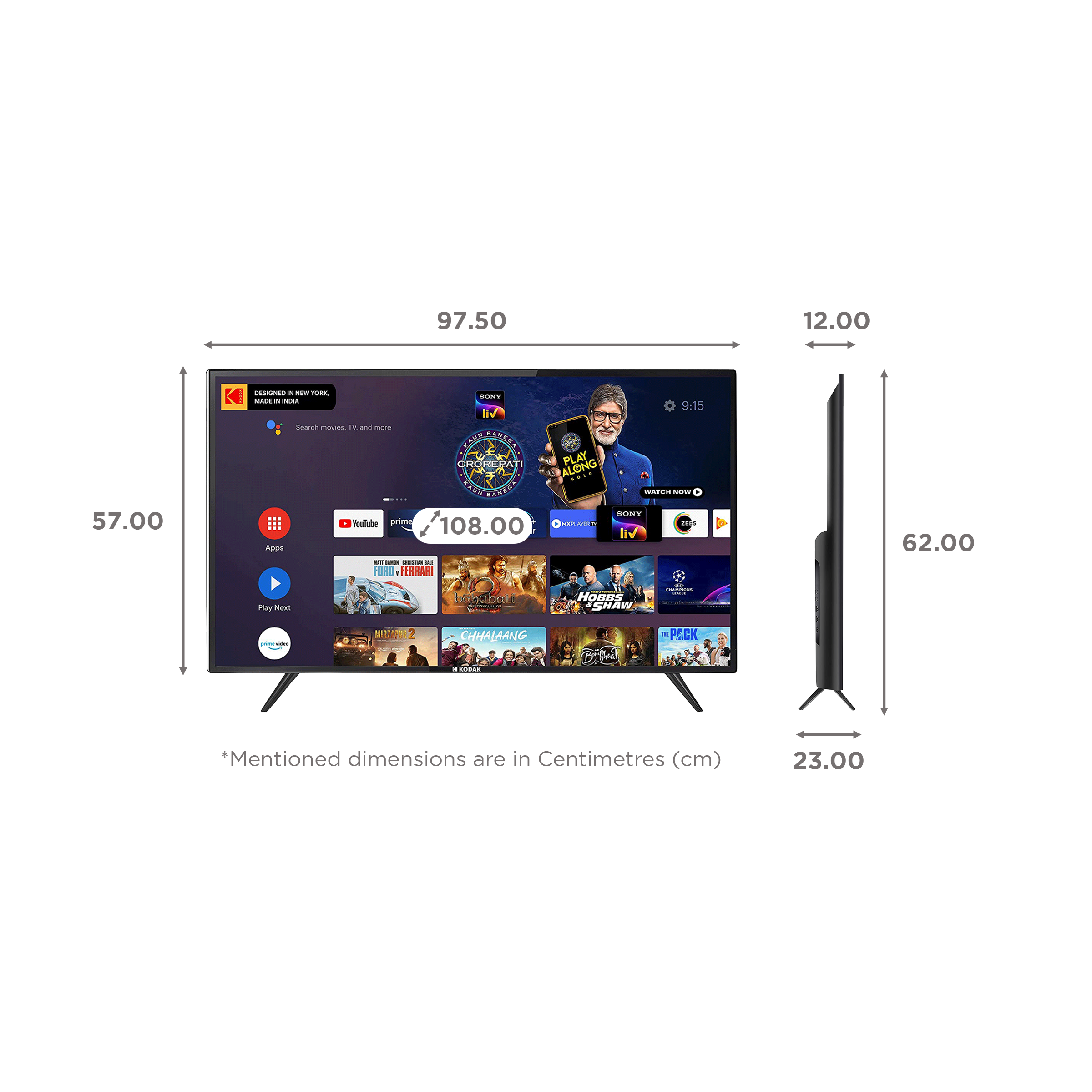 KODAK 7X Pro 109 cm (43 inch) 4K Ultra HD LED Android TV with Google Assistant (2020 model) KODAK 7X Pro 109 cm (43 inch) 4K Ultra HD LED Android TV with Google Assistant (2020 model)_2