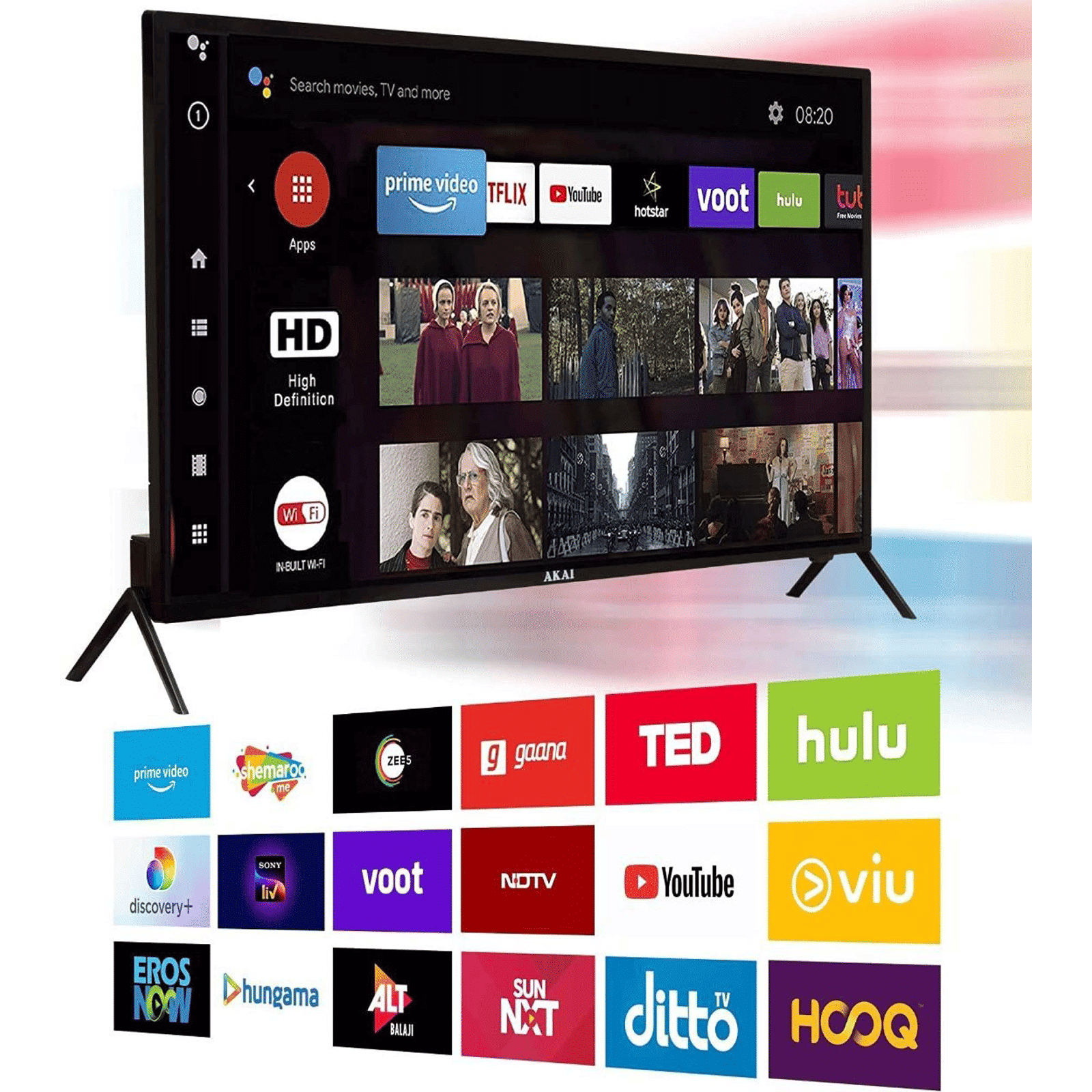 AKAI 98 cm (40 inch) HD Ready LED Smart Android TV with A+ Grade Panel (2021 model)_8