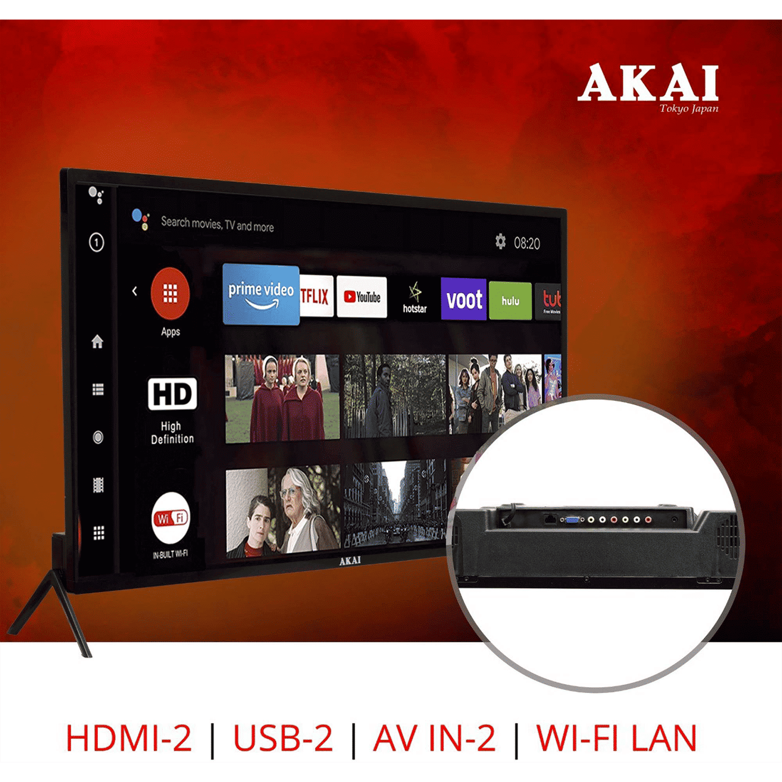 AKAI 98 cm (40 inch) HD Ready LED Smart Android TV with A+ Grade Panel (2021 model)_9