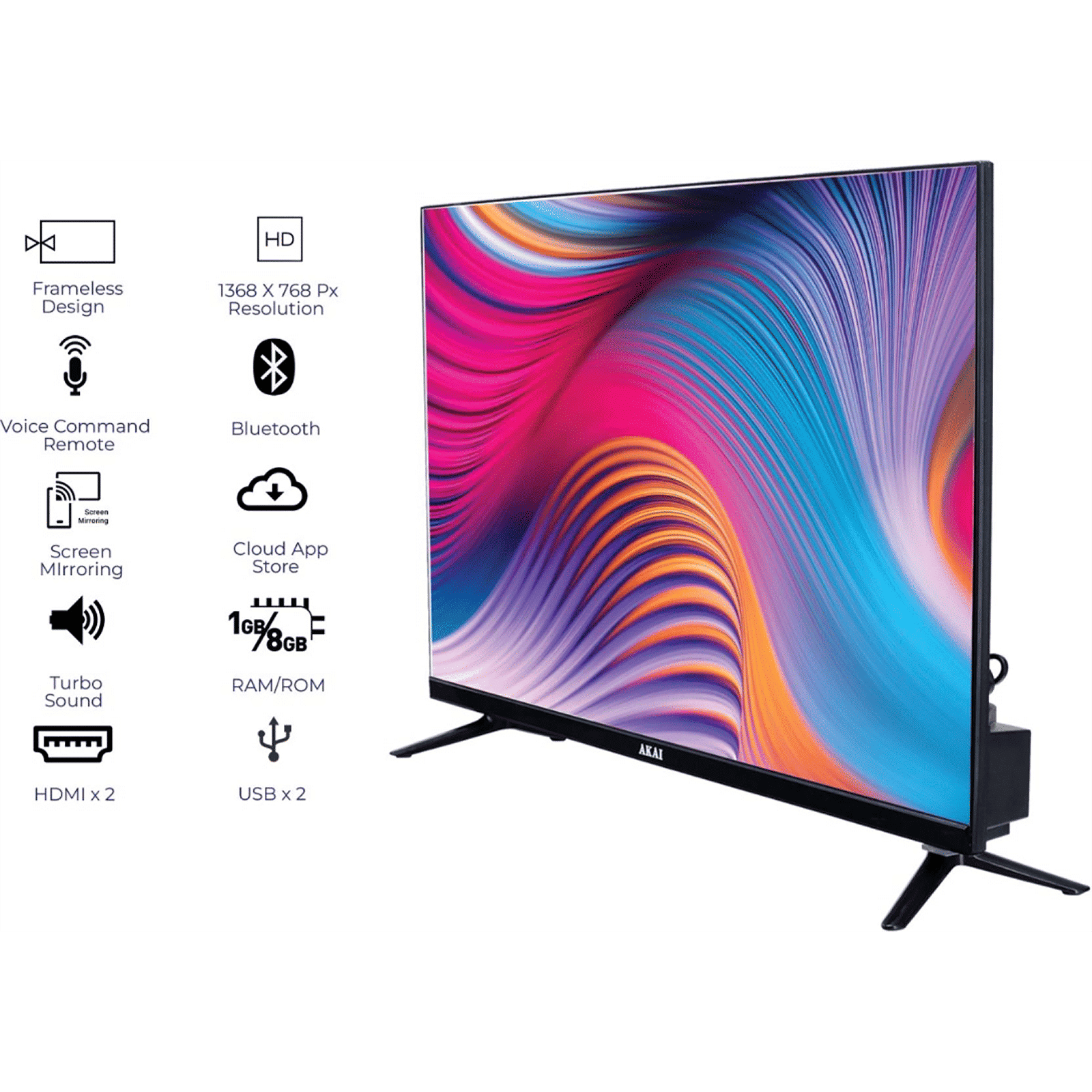 AKAI 80 cm (32 inch) HD Ready LED Smart Android TV with Dolby Audio (2021 model)_8
