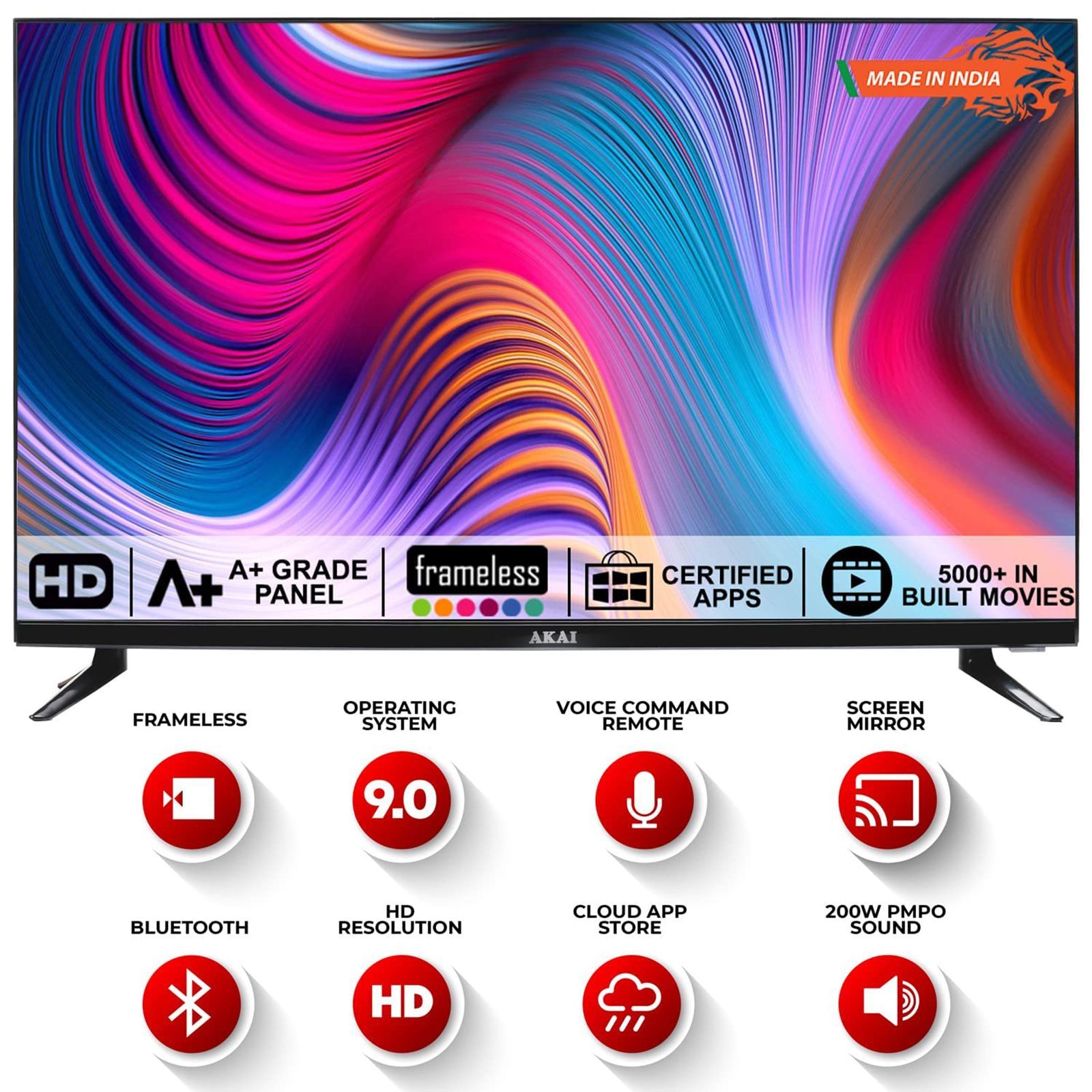 AKAI 80 cm (32 inch) HD Ready LED Smart Android TV with Dolby Audio (2021 model)_10