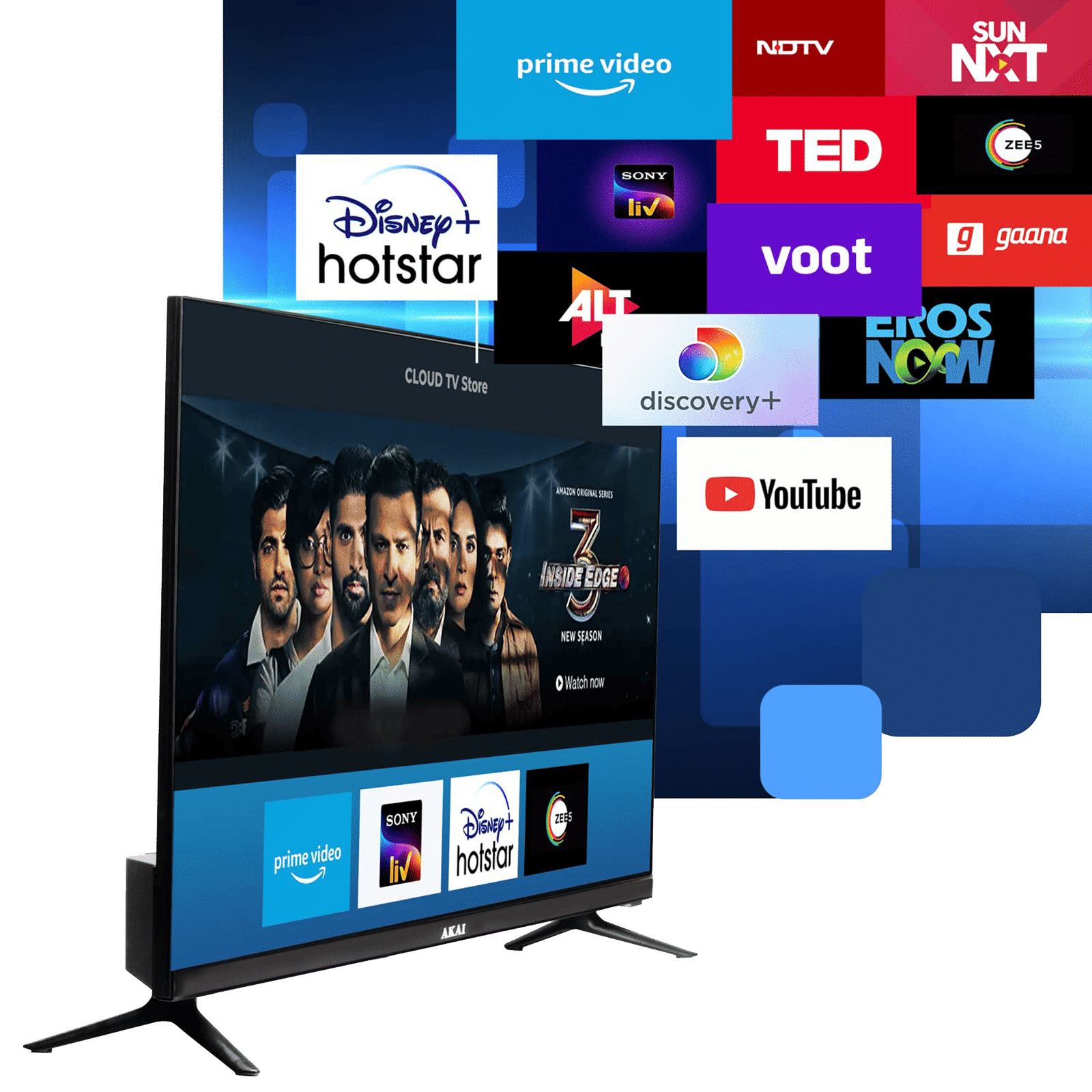 AKAI 108 cm (43 inch) Full HD LED Smart Android TV with A+ Frameless Panel_9