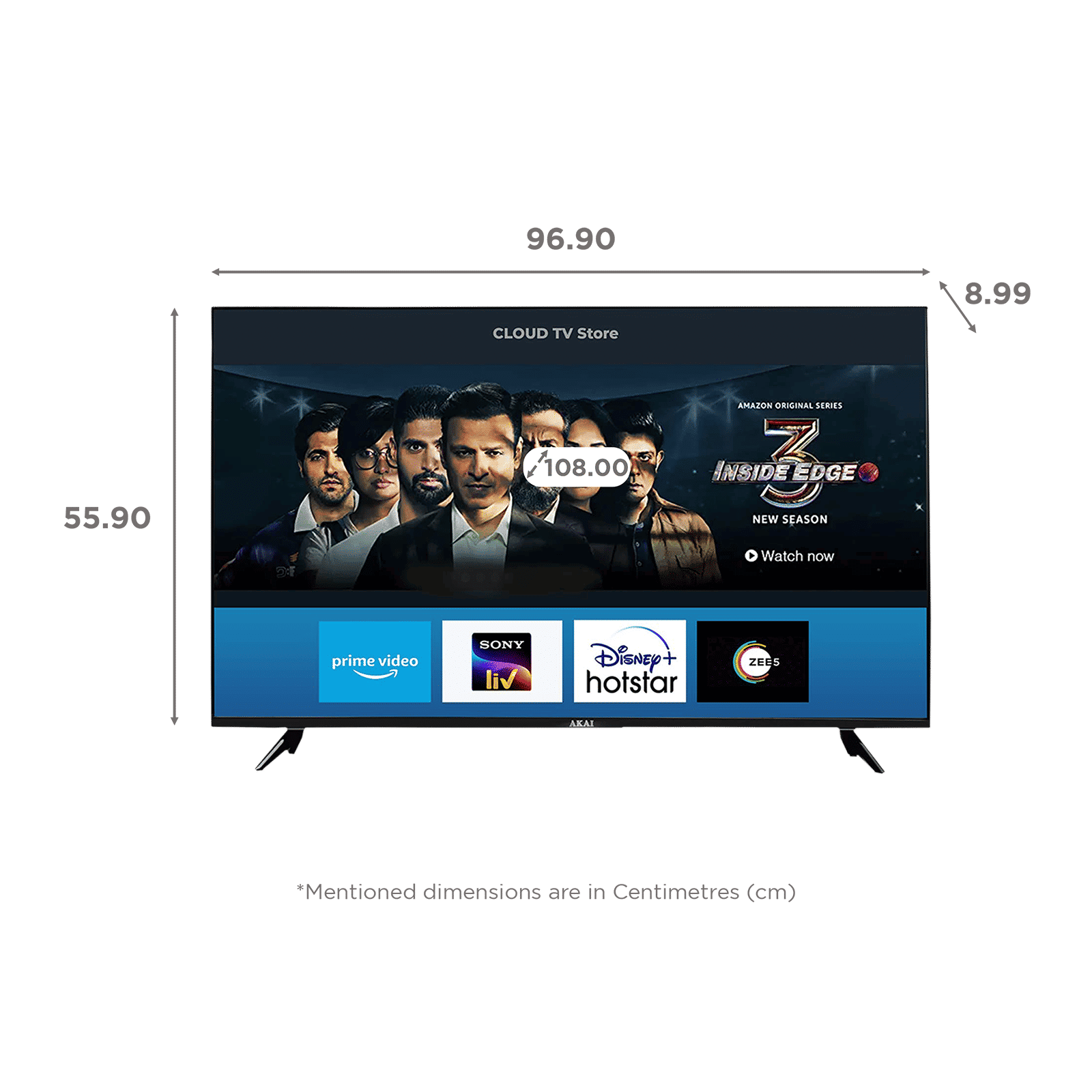 AKAI 108 cm (43 inch) Full HD LED Smart Android TV with A+ Frameless Panel_2