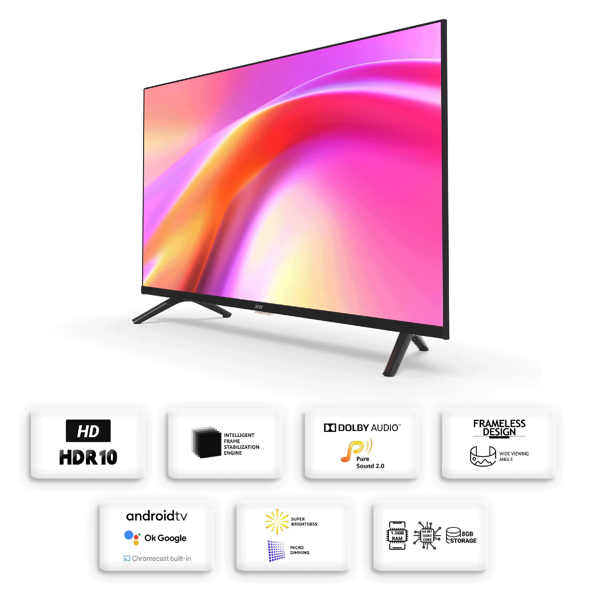 Acer Frameless 80 cm (32 inch) HD Ready LED Smart Android TV with Google Assistant_7