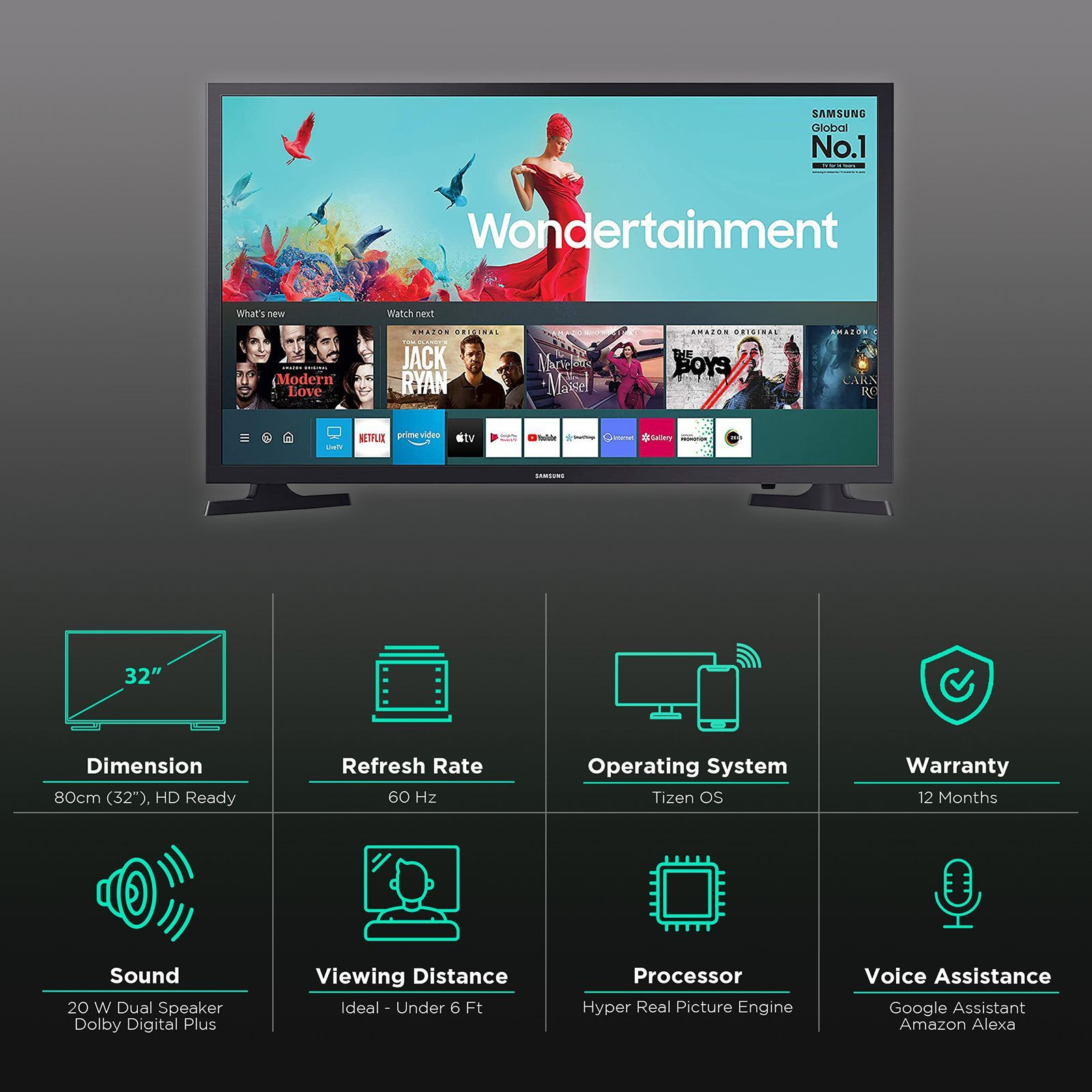 SAMSUNG Series 4 80 cm (32 inch) HD Ready LED Tizen Smart TV with Alexa Compatibility SAMSUNG Series 4 80 cm (32 inch) HD Ready LED Tizen Smart TV with Alexa Compatibility_3