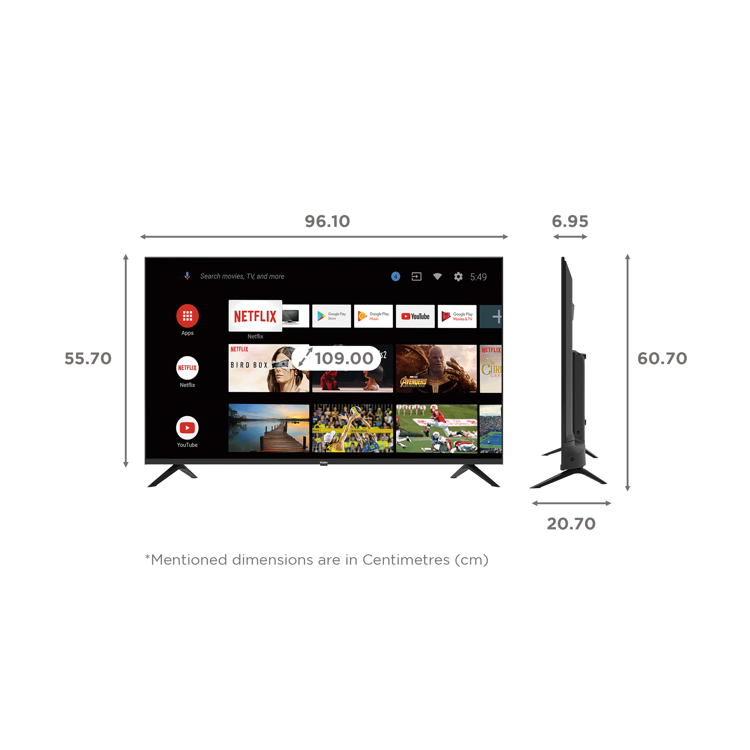 Haier K Series 109 cm (43 inch) Full HD LED Smart Android TV with Google Assistant Haier K Series 109 cm (43 inch) Full HD LED Smart Android TV with Google Assistant_2