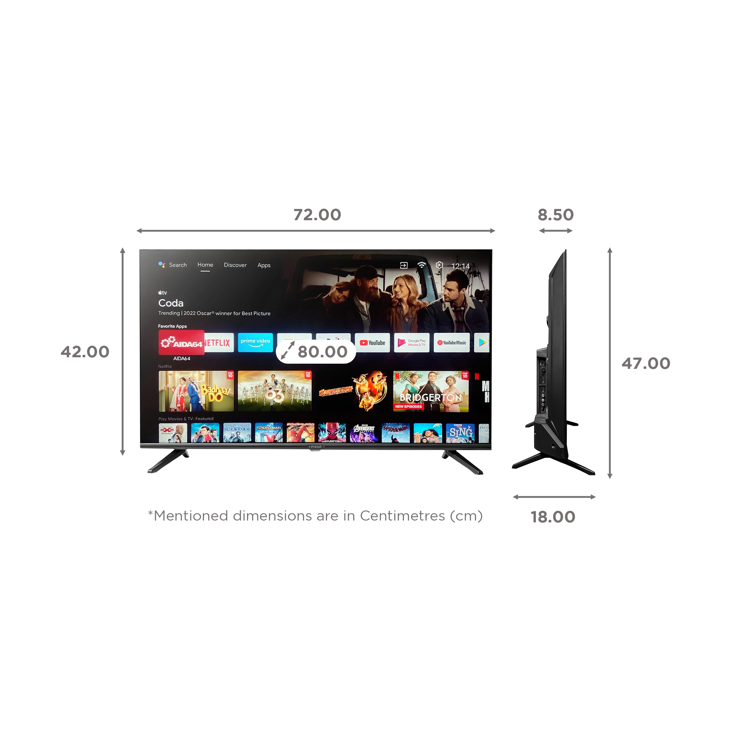 Croma 80 cm (32 inch) HD Ready LED Smart Android TV with Google Assistant (2022 model) Croma 80 cm (32 inch) HD Ready LED Smart Android TV with Google Assistant (2022 model)_2