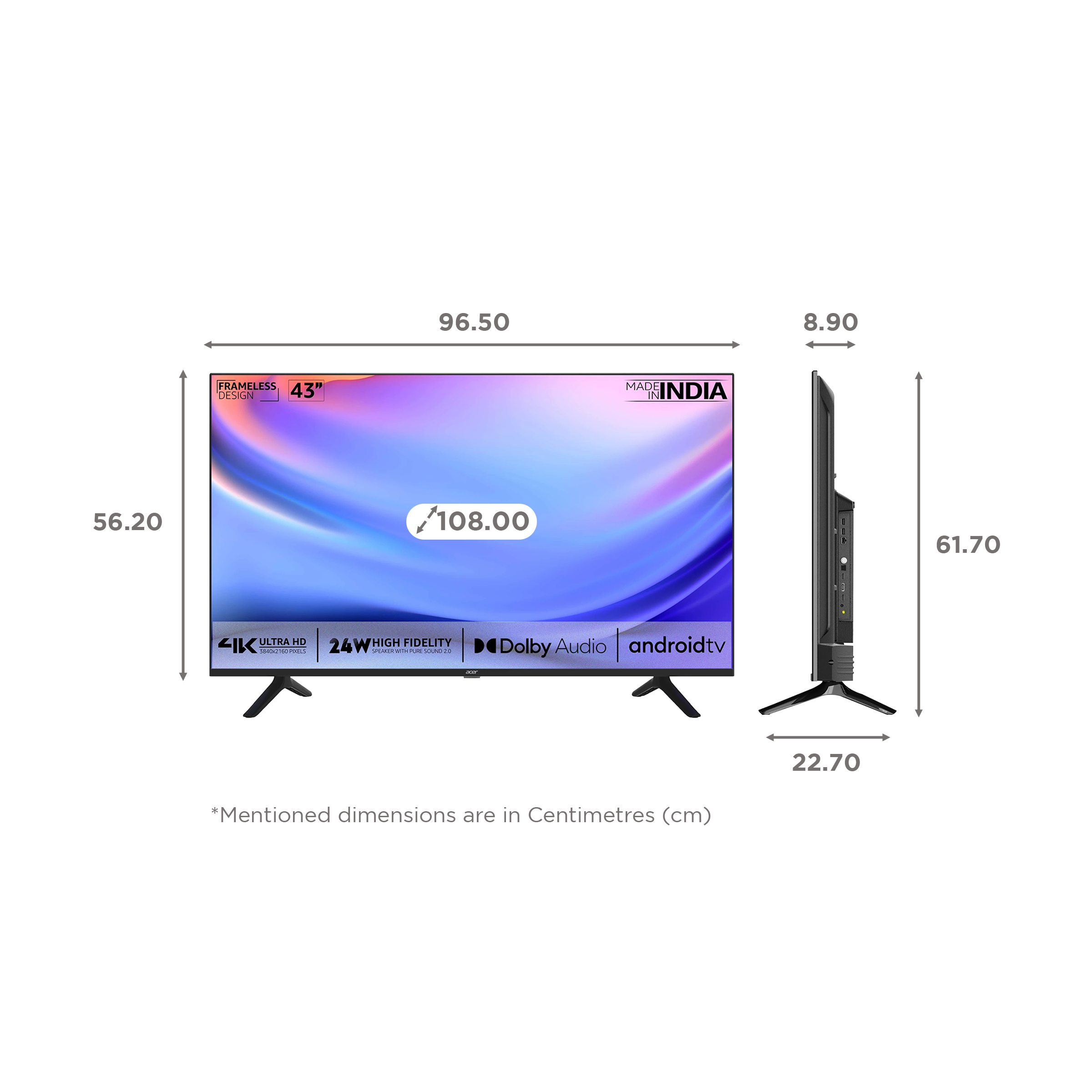 Acer Frameless 108 cm (43 inch) 4K Ultra HD LED Android TV with Google Assistant_2