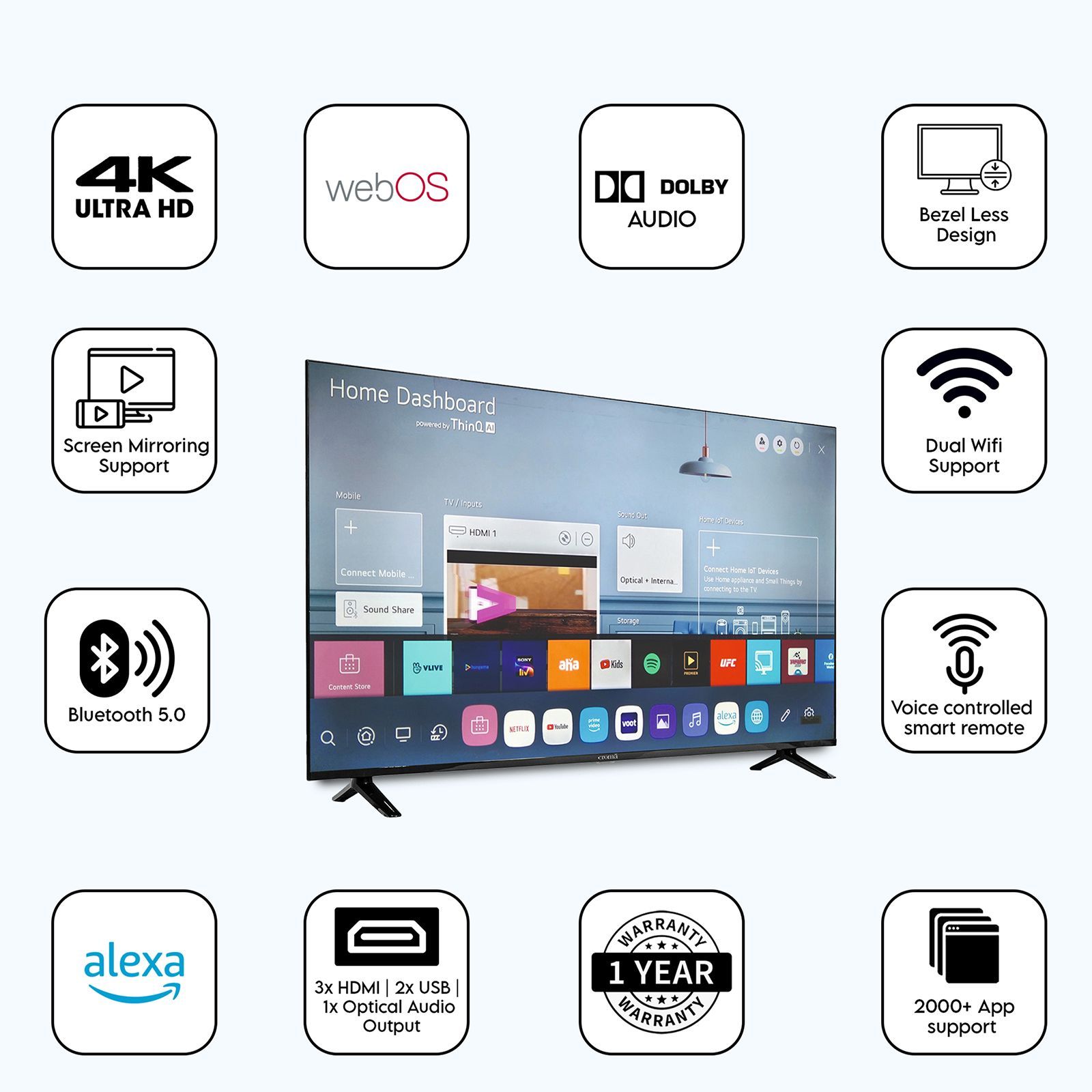 Croma 140 cm (55 inch) 4K Ultra HD LED Smart WebOS TV with Google Assistant_5