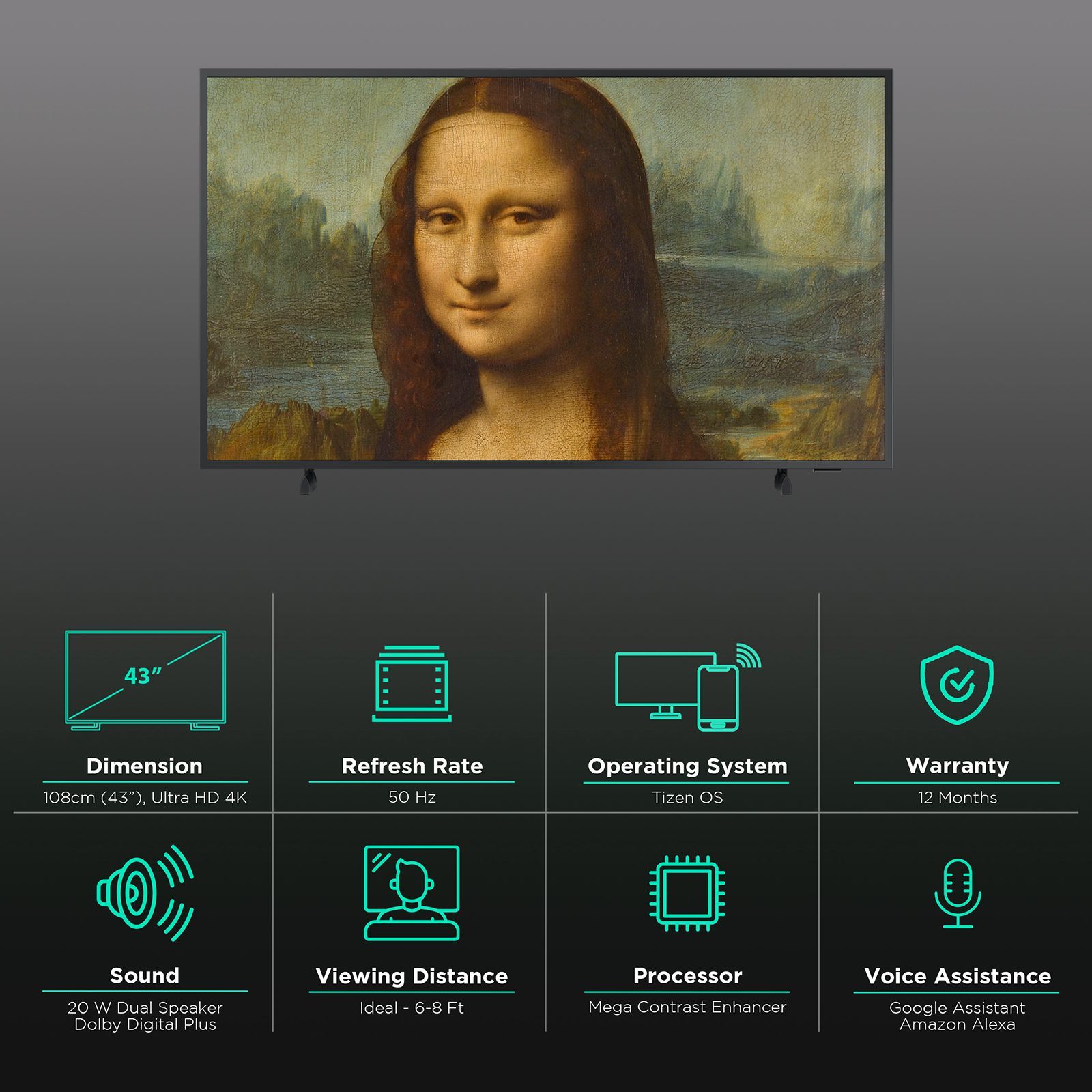 SAMSUNG LS Frame Series 108 cm (43 inch) QLED 4K Ultra HD Tizen TV with Alexa Compatibility_3