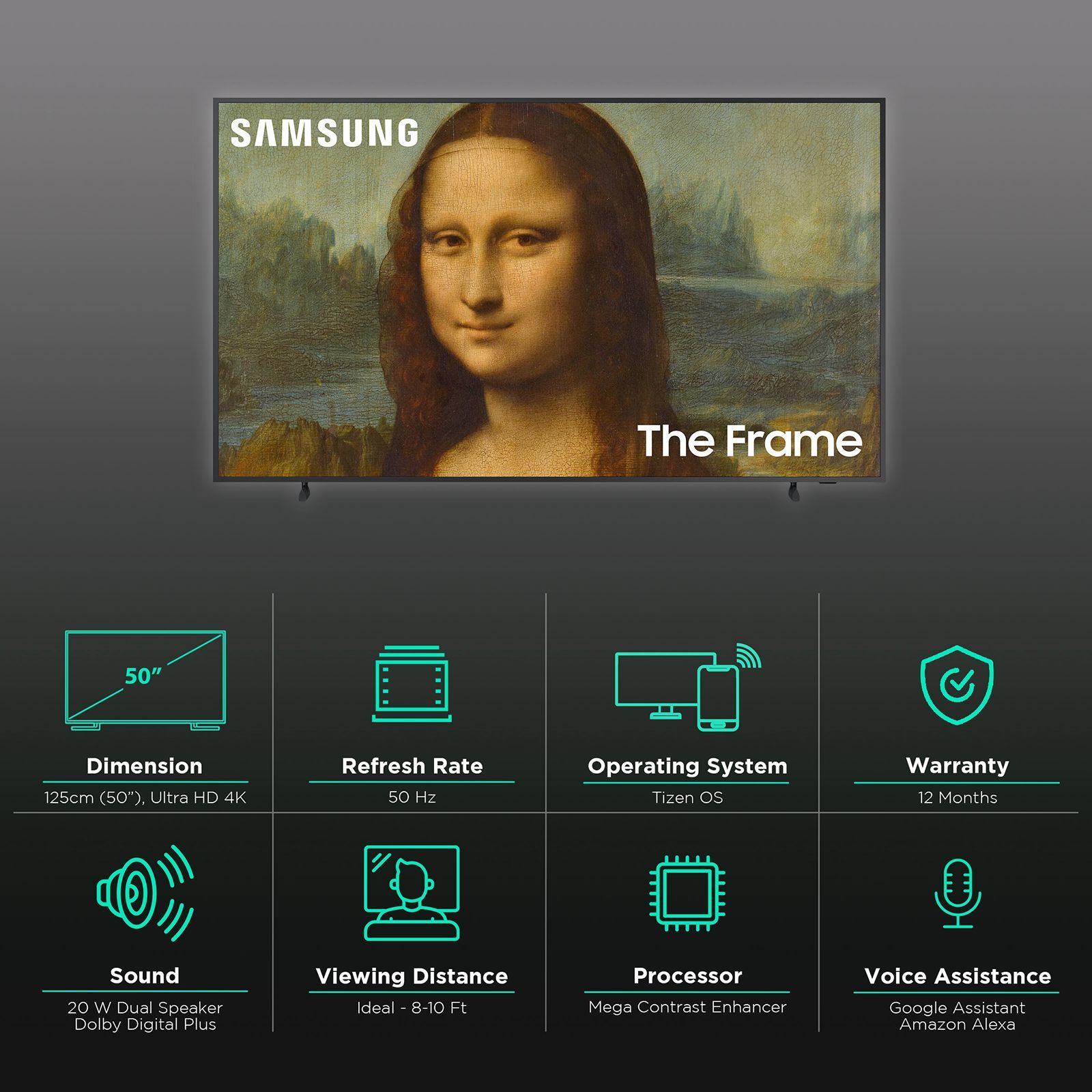 SAMSUNG LS Frame Series 125 cm (50 inch) QLED 4K Ultra HD Tizen TV with Alexa Compatibility_3