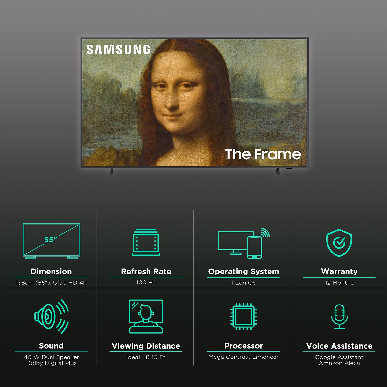 SAMSUNG LS Frame Series 138 cm (55 inch) QLED 4K Ultra HD Tizen TV with Alexa Compatibility_3