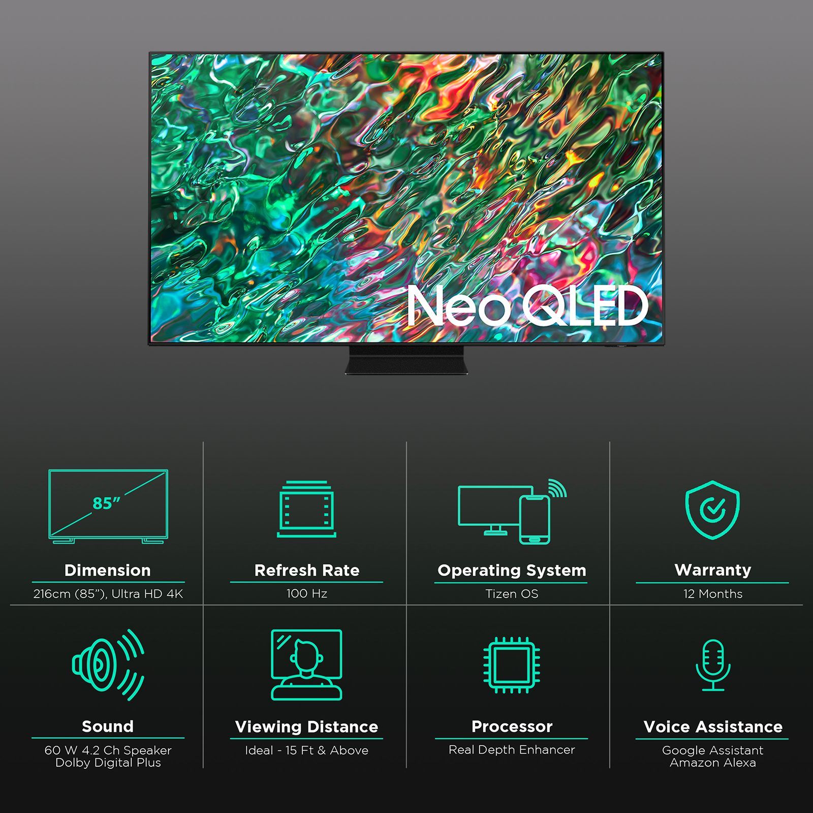 SAMSUNG Series 9 216 cm (85 inch) QLED 4K Ultra HD Tizen TV with Alexa Compatibility_3