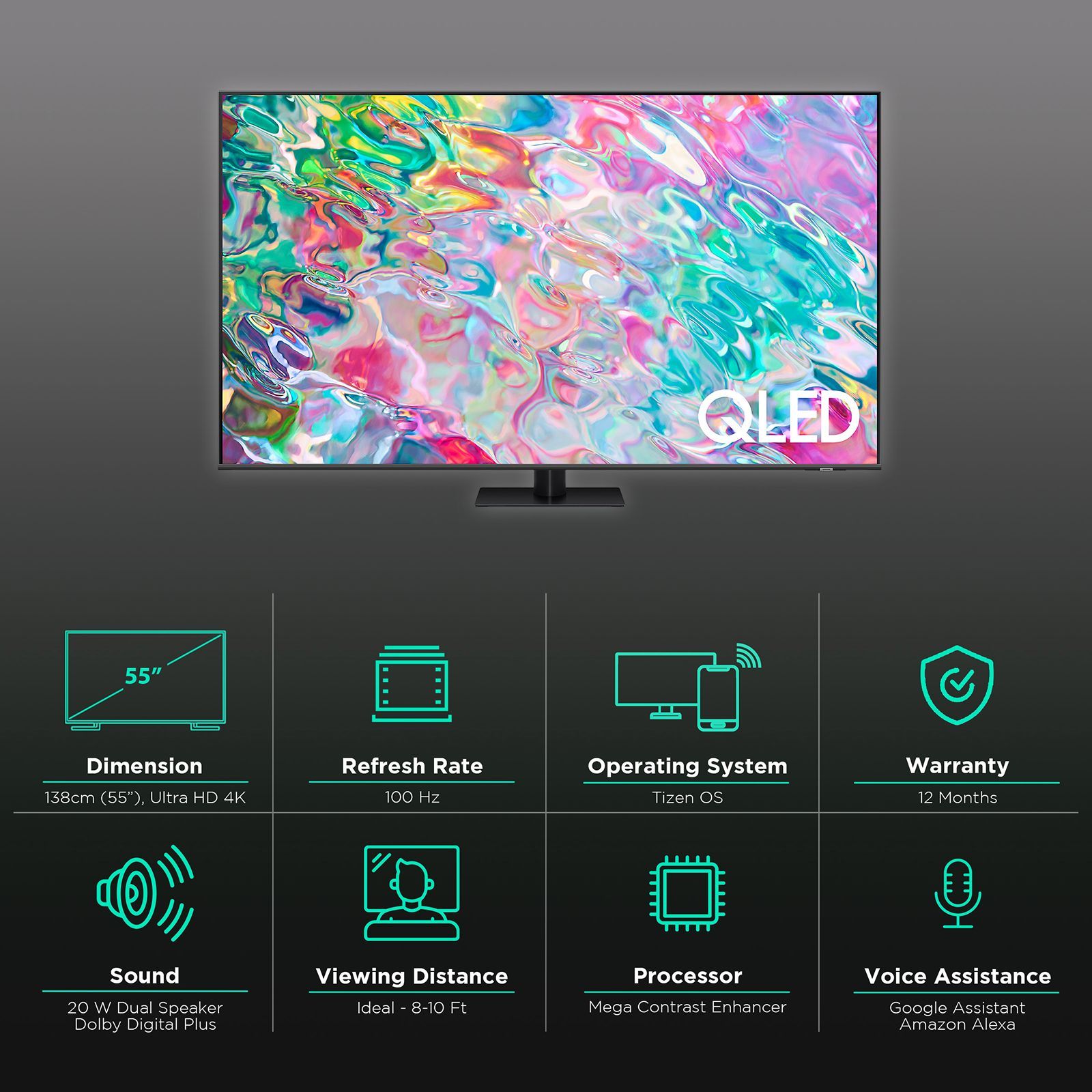 SAMSUNG Series 7 138 cm (55 inch) QLED 4K Ultra HD Tizen TV with Alexa Compatibility_3