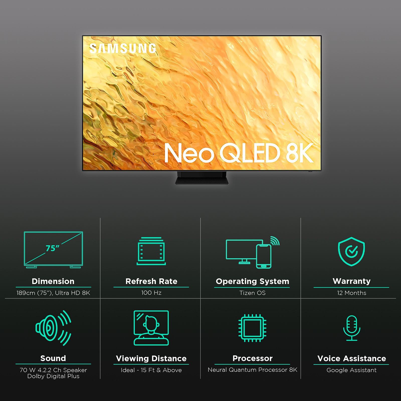 SAMSUNG Series 8 189 cm (75 inch) 8K Ultra HD QLED Tizen TV with Google Assistant_3