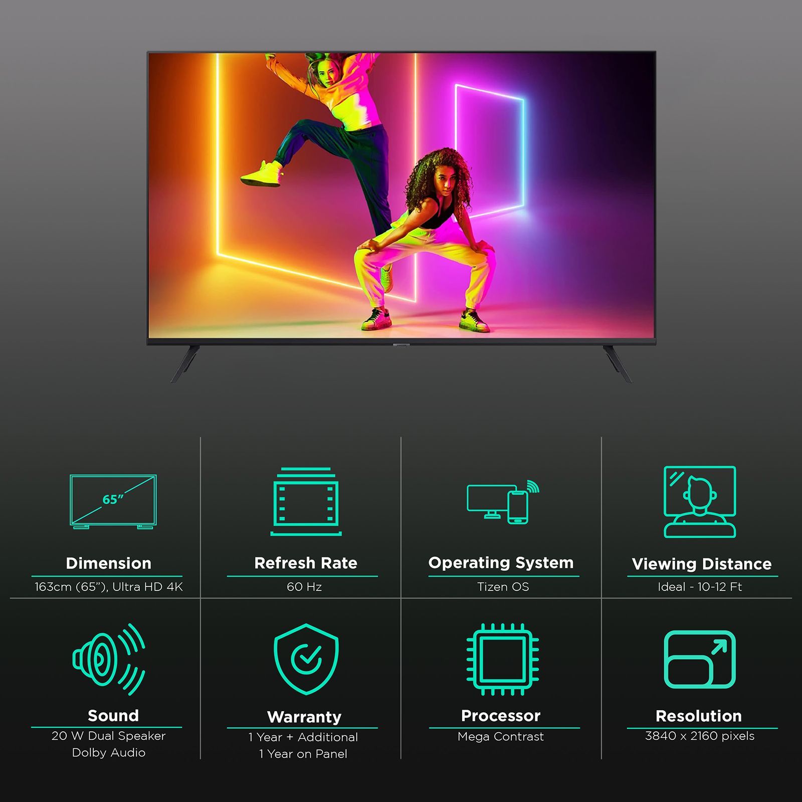 SAMSUNG Crystal 4K 163 cm (65 inch) 4K Ultra HD LED Tizen TV (2021 model) SAMSUNG Crystal 4K 163 cm (65 inch) 4K Ultra HD LED Tizen TV (2021 model)_2