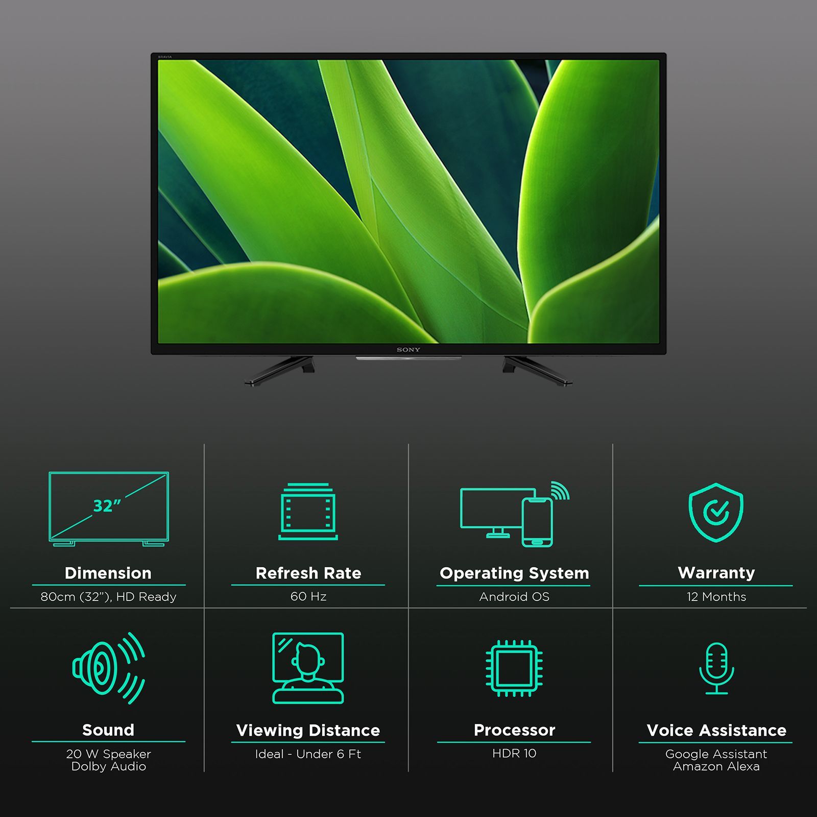 SONY Bravia W830K 80 cm (32 inch) HD Ready LED Smart Android TV with Alexa Compatibility (2022 model)_3