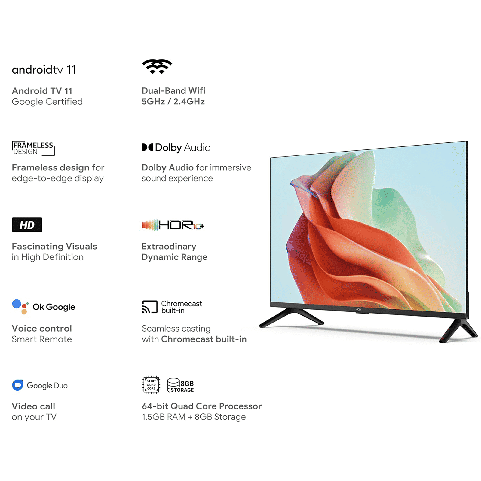 acer I Series 80 cm (32 inch) HD Ready LED Smart Android TV with Google Assistance (2022 model)_13