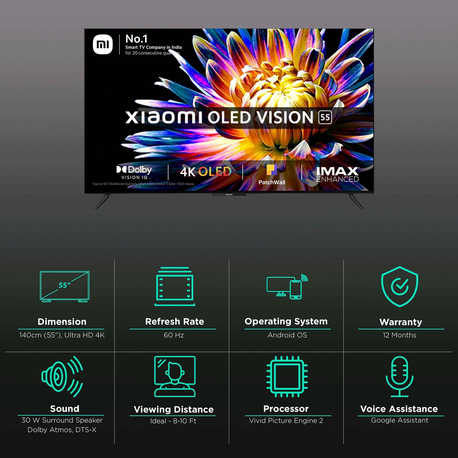 Xiaomi 138 cm (55 inch) 4K Ultra HD OLED Smart Android TV with Google Assistant (2022 model)_3