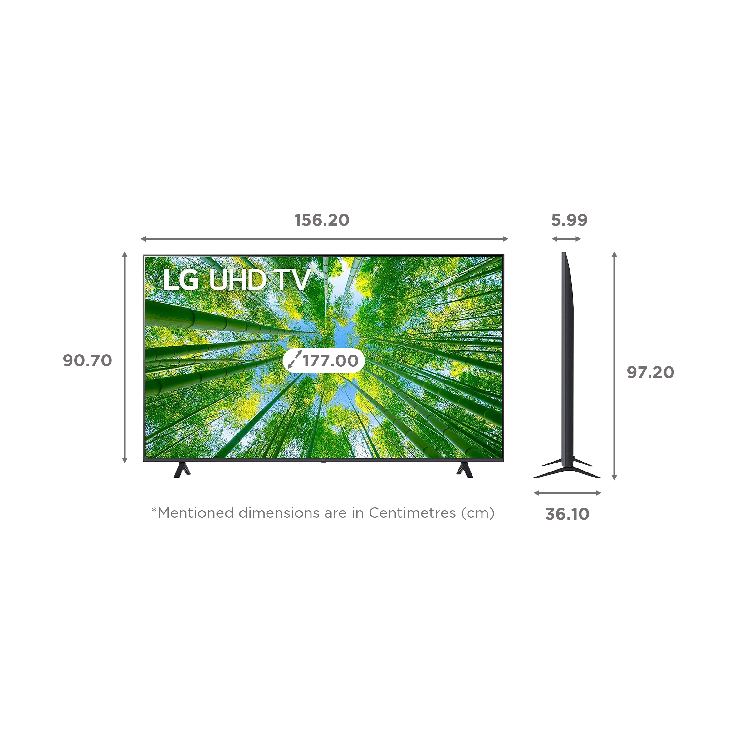 LG UQ80 177 cm (70 inch) 4K Ultra HD LED Smart WebOS TV with Voice Assistance (2022 model)_2