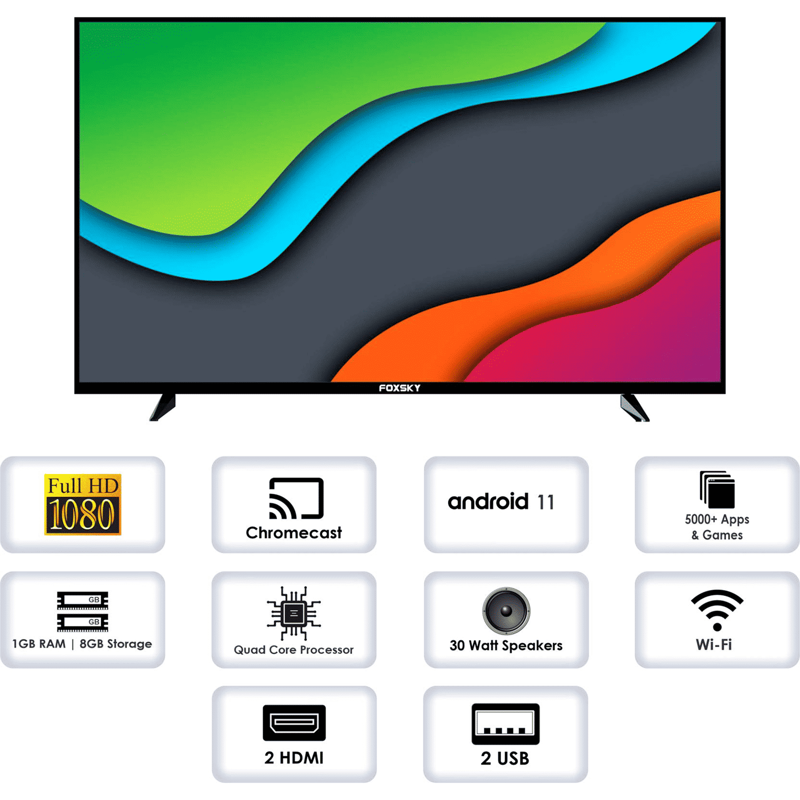 FOXSKY FSFHS 100 cm (40 inch) Full HD LED Smart Android TV with Stereo Speakers (2022 model)_18