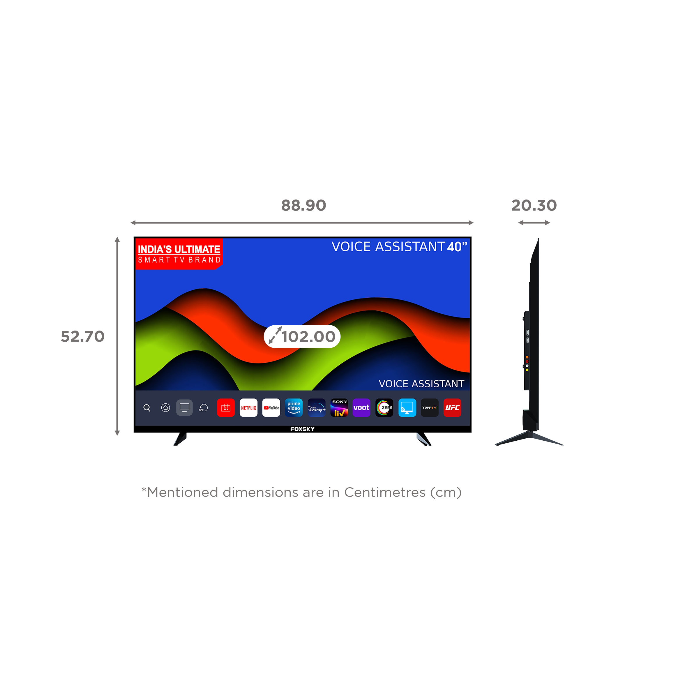 FOXSKY 101 cm (40 inch) Full HD LED Smart Android TV with Google Voice Assistant (2021 model) FOXSKY 101 cm (40 inch) Full HD LED Smart Android TV with Google Voice Assistant (2021 model)_2