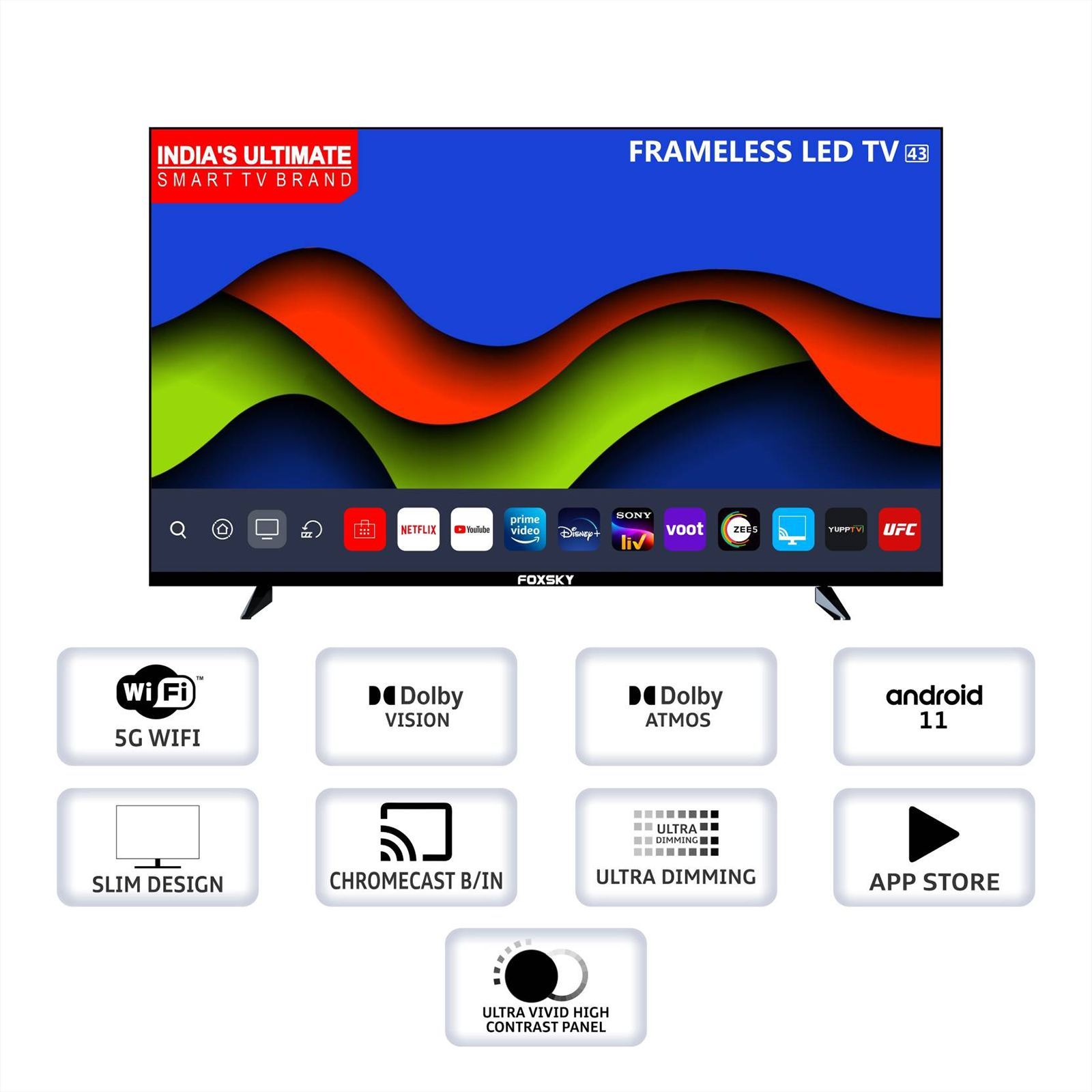 FOXSKY FS-VS 108 cm (43 inch) Full HD LED Smart Android TV (2021 model)_19